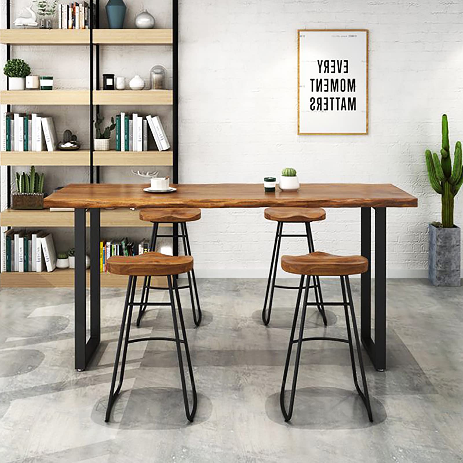 Industrial Solid Wood Bar Height Table - 63