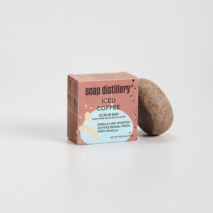 Soap Distillery Iced Coffee Body Scrub Bar - Exfoliating & Moisturizing for Smooth Skin - Perfect for Shower & Spa Day Self Care