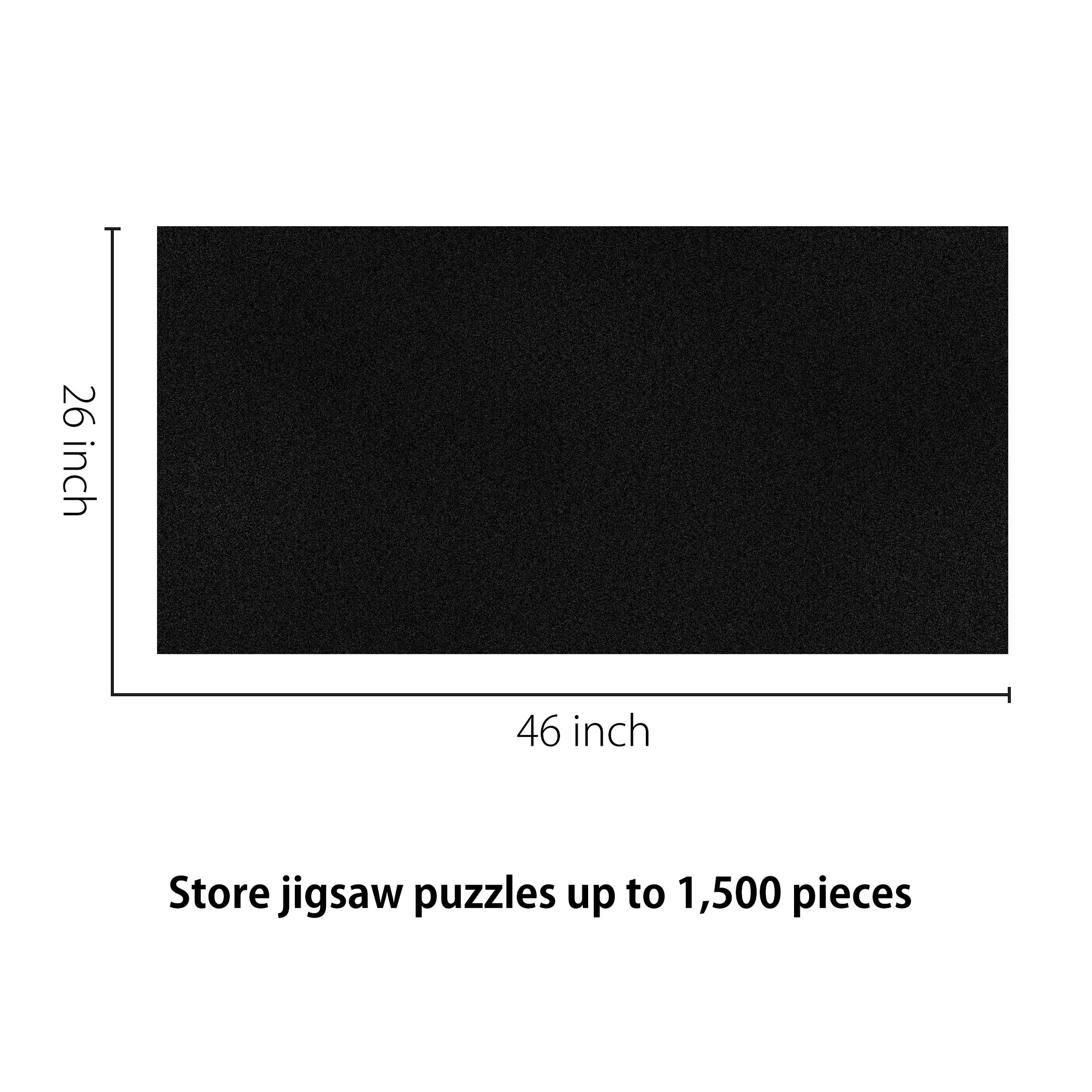 LAVIEVERT Jigsaw Puzzle Roll Mat - Felt Storage Mat for Puzzles Up to 1500 Pieces, Eco-Friendly Puzzle Saver with Long Box Packaging (No Folded Creases) - Black | Perfect for Home, Travel & Puzzle Preservation
