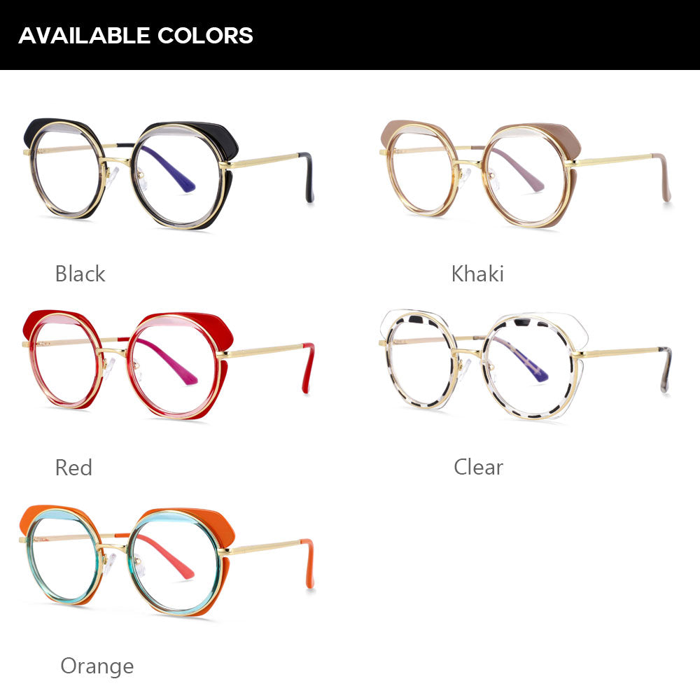 CCspace Unisex Full Rim Round TR90 Titanium Eyeglasses 54171 - Lightweight & Durable Glasses for Work, Reading & Everyday Use