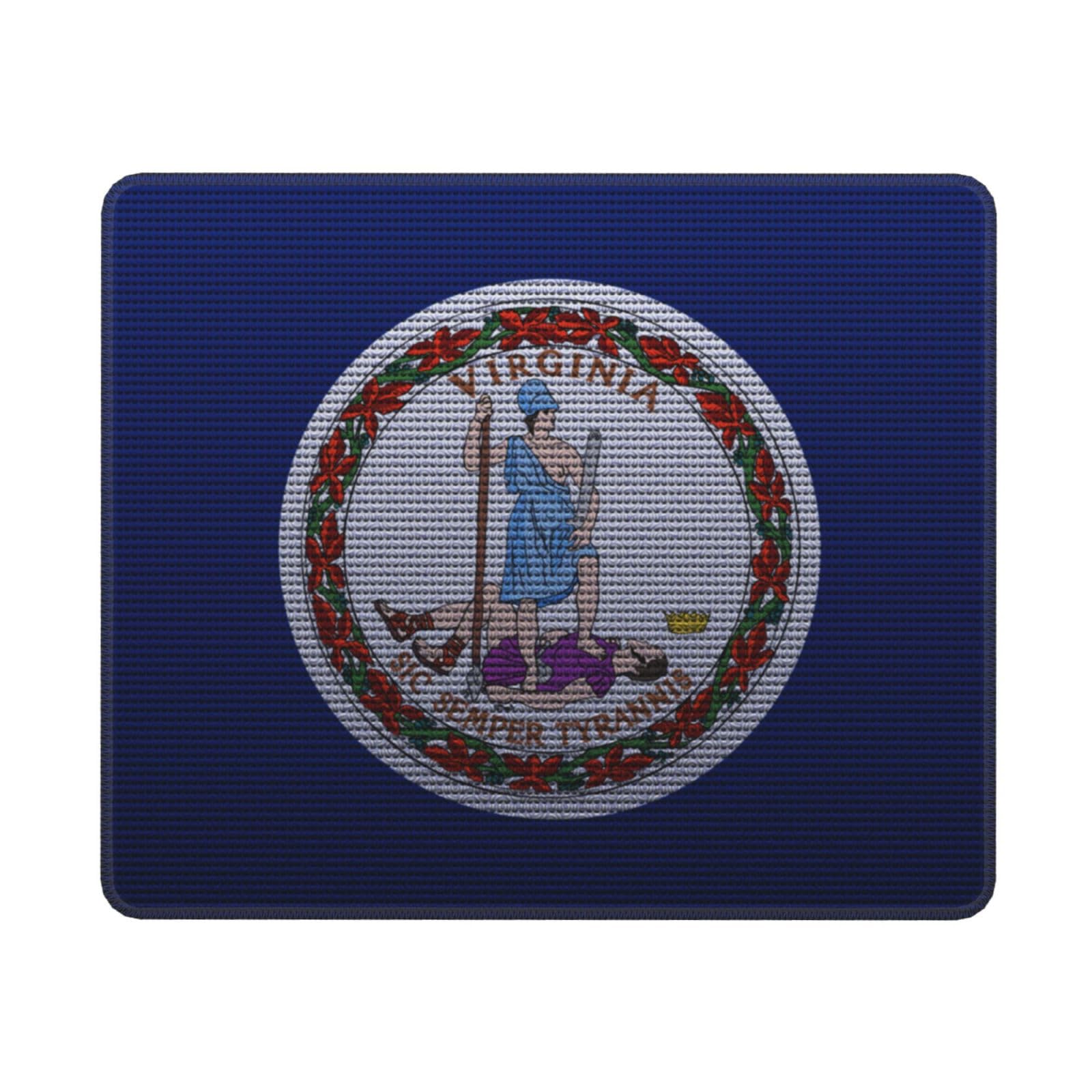 Virginia Flag Knit Effect Mouse Pad - Waterproof, Non-Slip Rubber Base - 10x12 Inch Office & Gaming Mousepad for Laptop & PC - Perfect for Home, Office & Gaming Setups