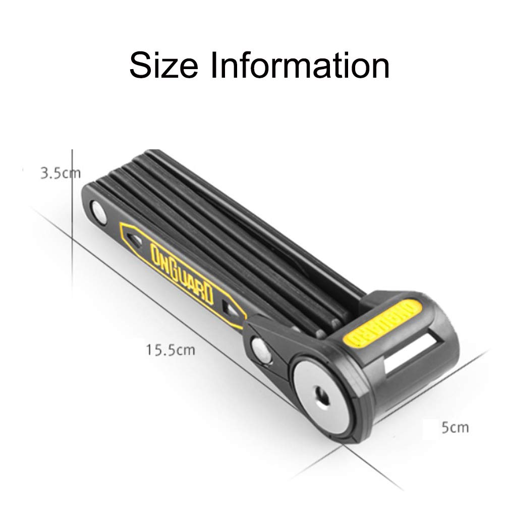 ONGUARD 8116 K9 Folding Bike Lock - Slim Security Chain with 490g Lightweight Design | Perfect for Urban Commuting, Bicycle Parking & Theft Protection