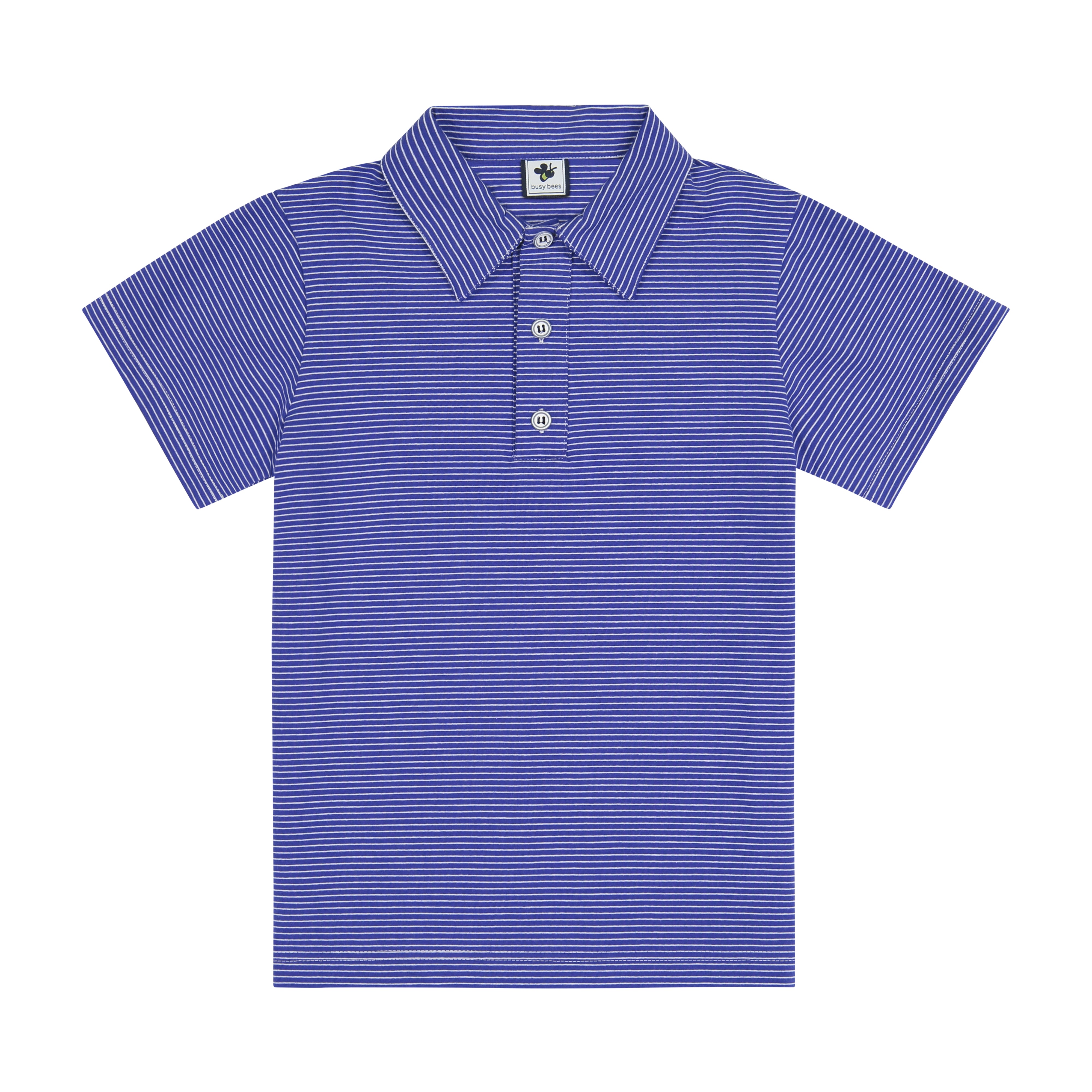Boys' Short Sleeve Polo Shirt - Royal Blue Striped Casual Top for Kids | Perfect for School, Playdates & Summer Outfits