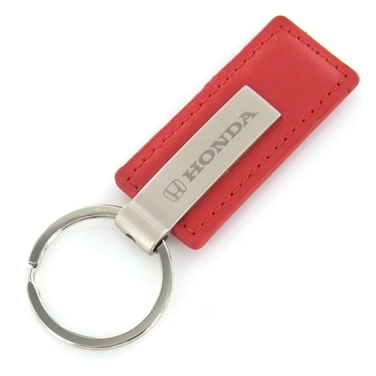 Honda Red Leather Rectangular Keychain - Premium Car Key Holder for Men & Women - Perfect Gift for Honda Owners, Drivers & Car Enthusiasts