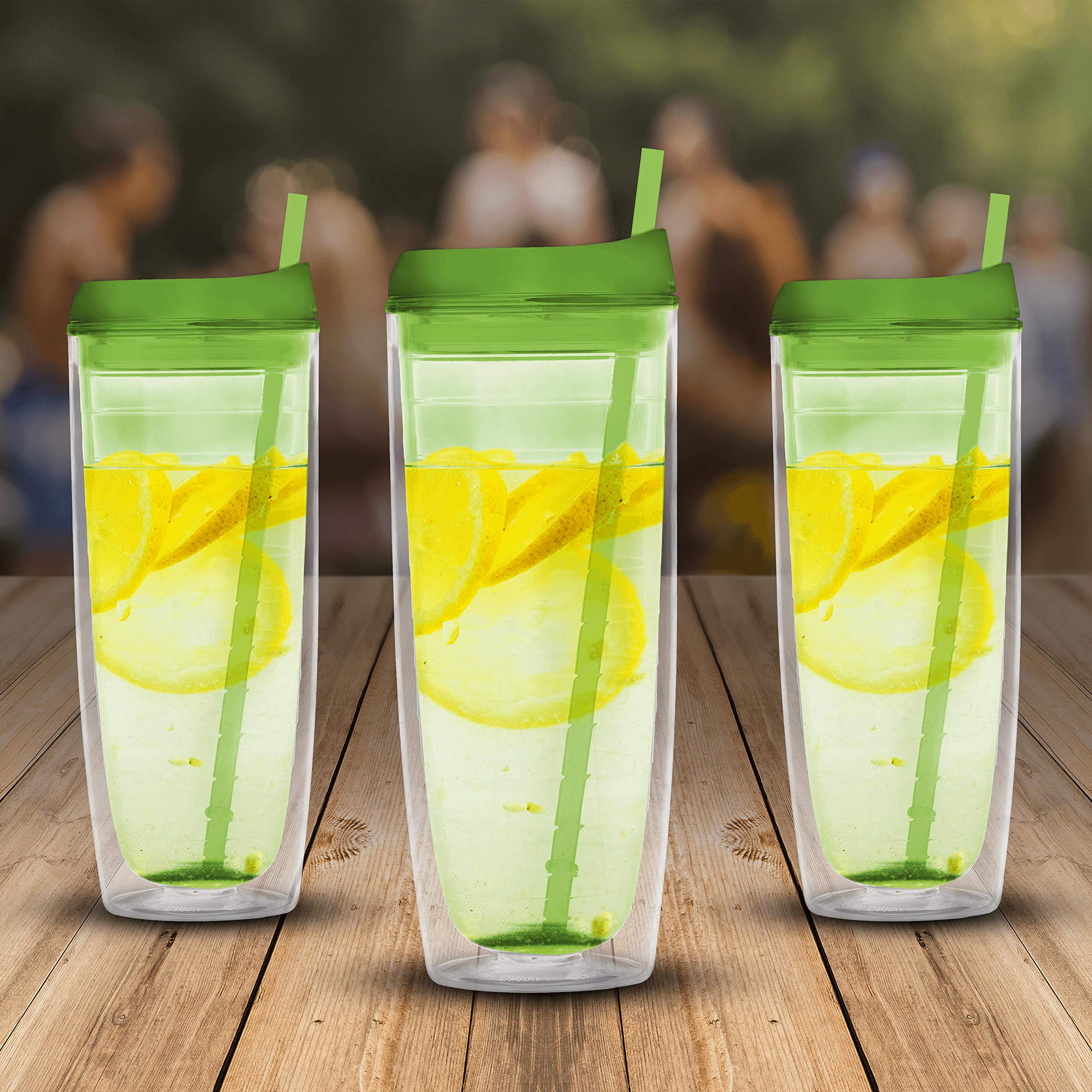 20oz Acrylic Tumblers Set of 10 - BPA-Free Tall Drink Cups for Iced Coffee, Soda, Hot & Cold Beverages - Bulk Pack Party Supplies - Lime Green - Perfect for Restaurants, Cafes, and Outdoor Events