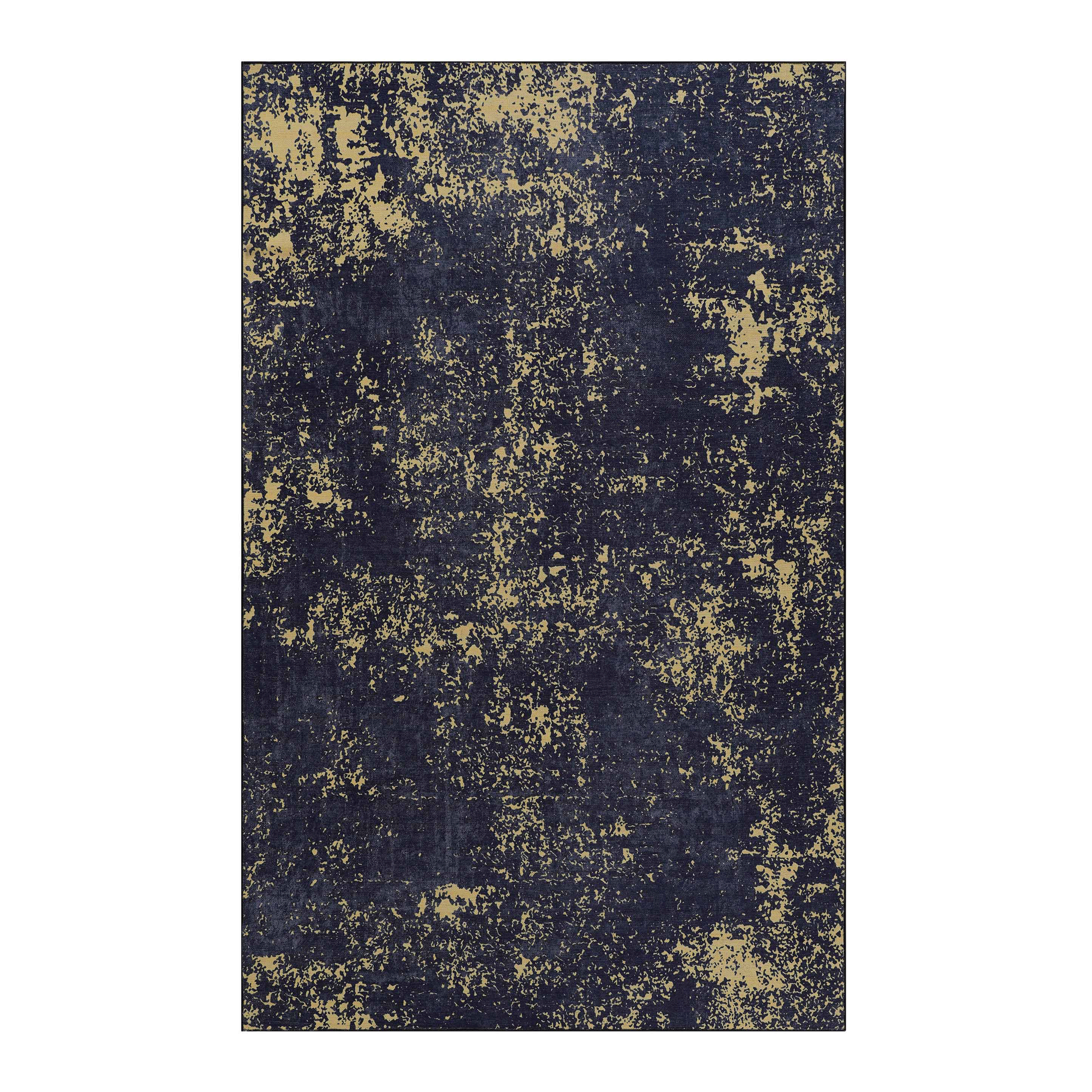 DTY Signature 5x8 Washable Low Pile Non-Slip Area Rug - Non-Shedding, Foldable, Kid & Pet Friendly - Perfect for Living Room, Bedroom, Kitchen - Ideal Wedding Gift (Black/Gold, 5'x8') - Cozy Home Decor for Family Gatherings & Daily Comfort