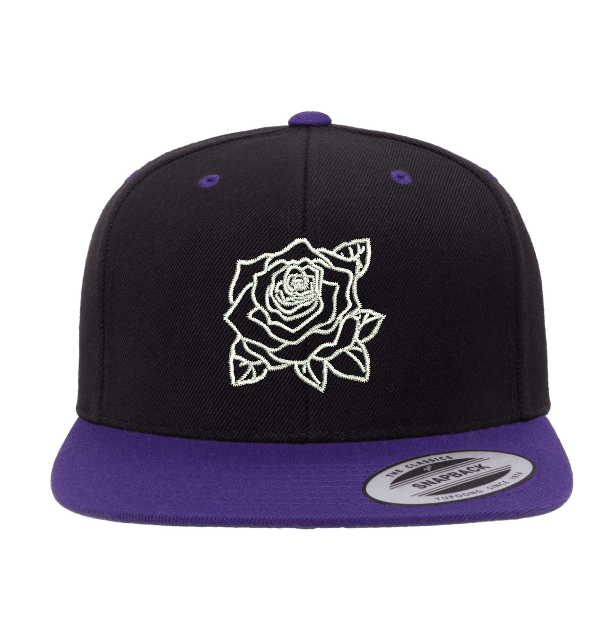 Rose Stem Flat Bill Snapback Hat - Unisex Baseball Cap with Floral Design for Men & Women | Perfect for Outdoor Activities, Gardening, and Fashion Accessories