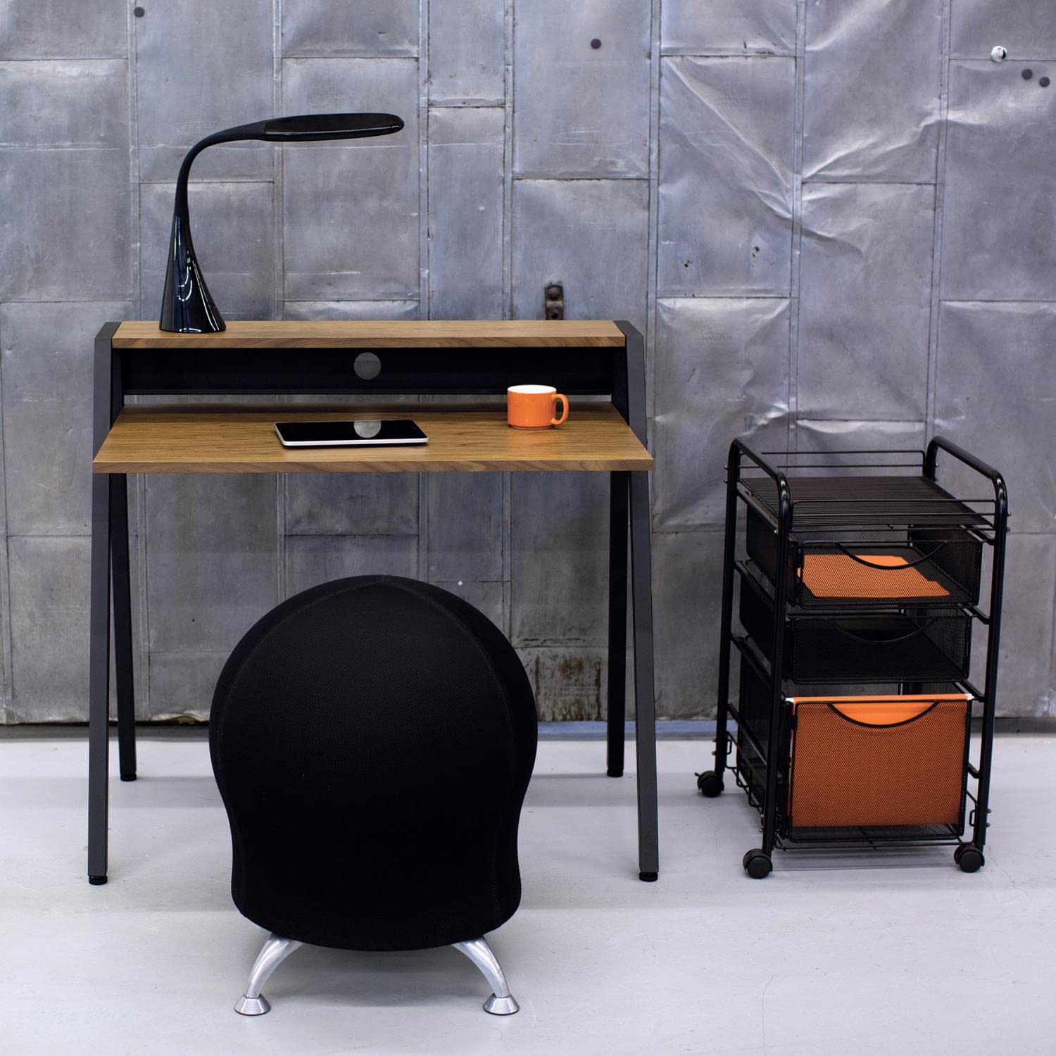 Safco Products 1951BL Black Studio Writing Desk - Modern Office & Home Study Desk for Work, Writing, and Computer Use