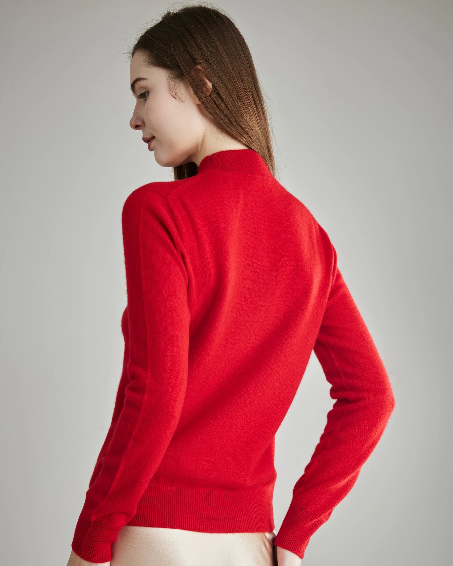 Luxury Cashmere Mock Neck Sweater for Women - Soft & Warm Winter Pullover - Perfect for Office, Travel & Casual Outfits