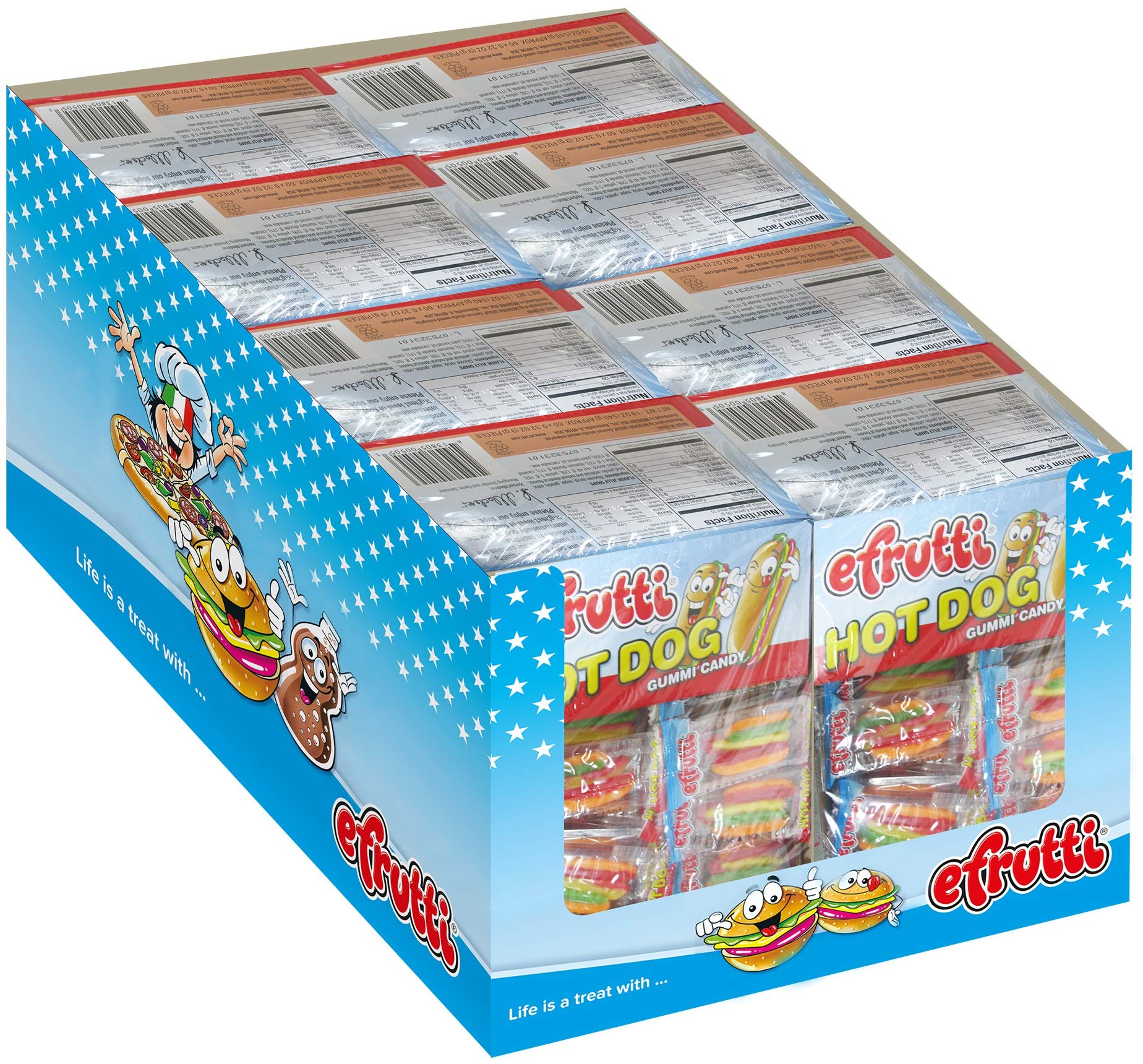 Efrutti Hot Dog Gummy Candy - 0.32oz (480 Count Bulk Pack) - Fun Party Snacks, Movie Night Treats & Halloween Candy Favors