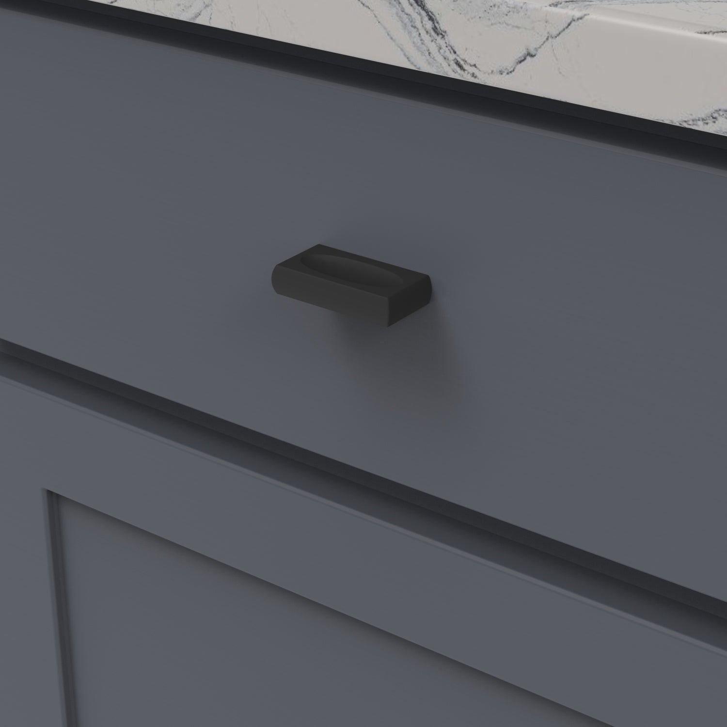 1 Inch Center to Center Matte Black Ingot Pull - Heavy Duty Cabinet & Drawer Handle for Kitchen, Bathroom & Furniture Hardware