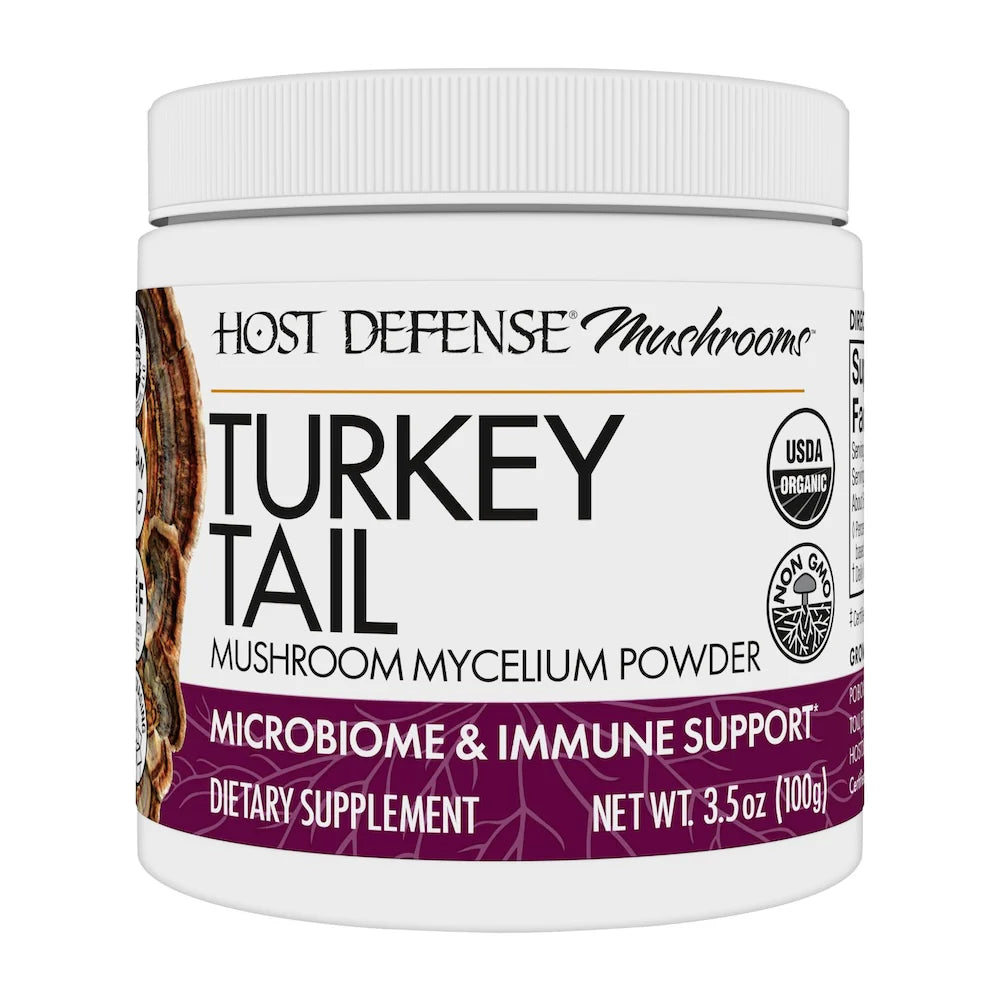 Host Defense Turkey Tail Mushroom Mycelium Powder - Organic Immune Support Supplement for Wellness | Boost Energy & Vitality | Great for Smoothies, Tea & Daily Health Routine