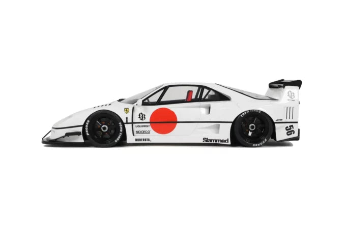 GT Spirit 1:18 Scale Ferrari F40 Liberty Walk White Diecast Model Car - Premium Collectible for Display, Racing Enthusiasts & Car Lovers