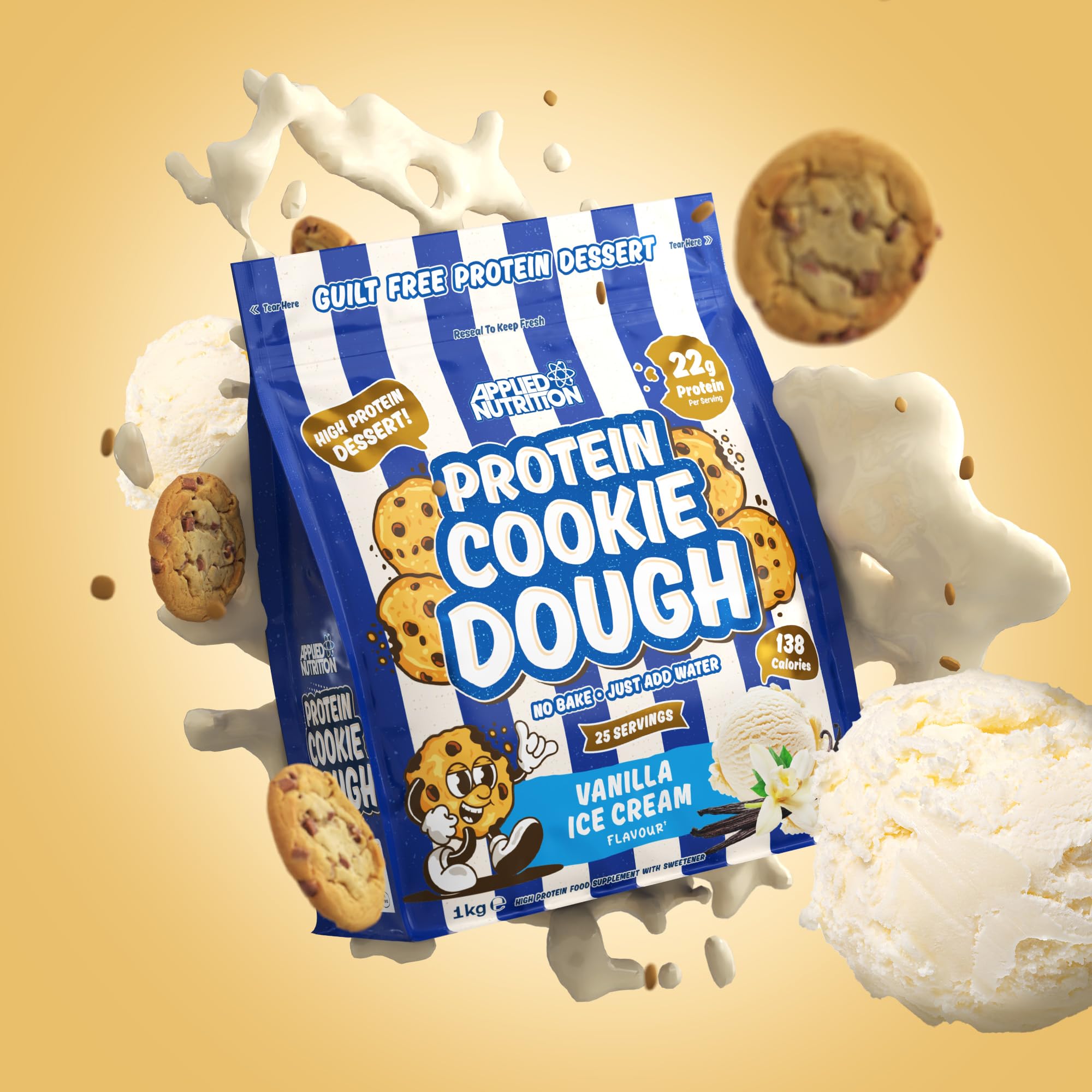 Applied Nutrition Protein Cookie Dough 1kg - High Protein Snack for Fitness & Weight Loss | Perfect for Post-Workout Recovery & Healthy Dessert