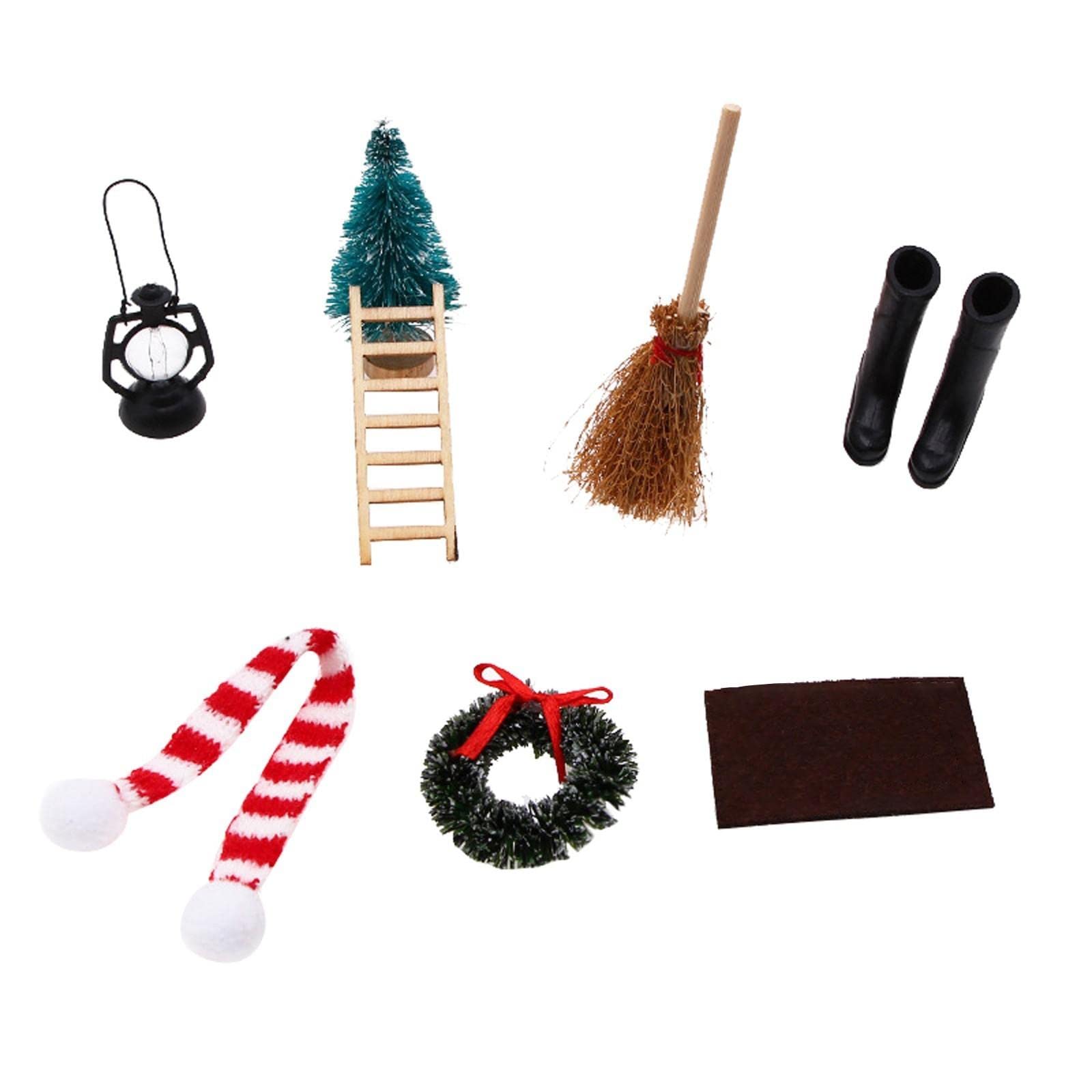 Yistu 9PC Mini Christmas Ornament Kit - DIY Fairy Garden Decor for Dollhouse & Holiday Crafts