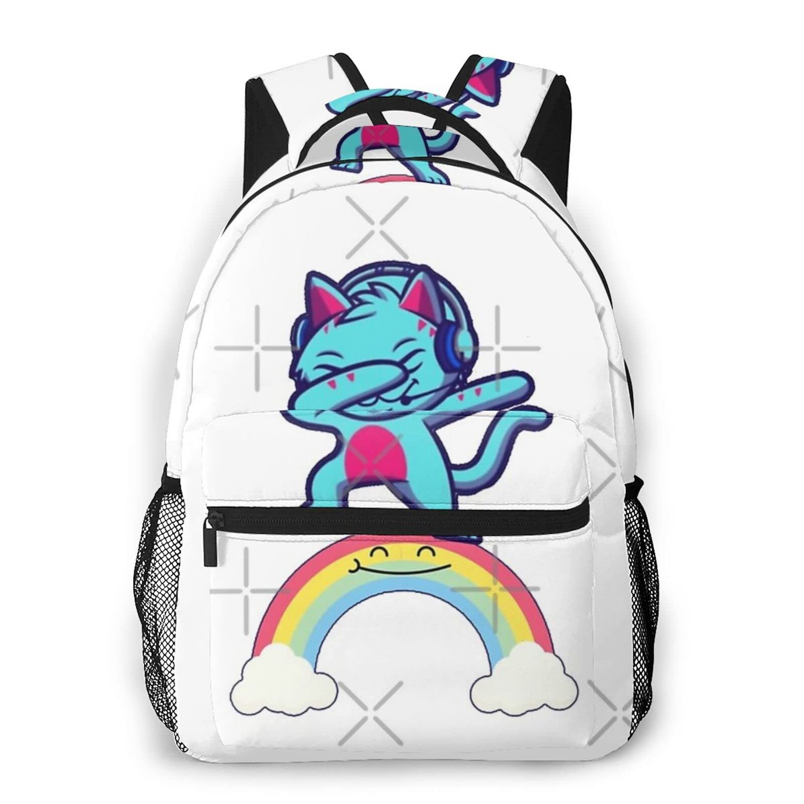 Gravy Cat Man Cartoon Backpack - Full Print Cute Backpack for School, Travel & Daily Use | Durable & Stylish Kids Backpack for College, Work & Outdoor Adventures