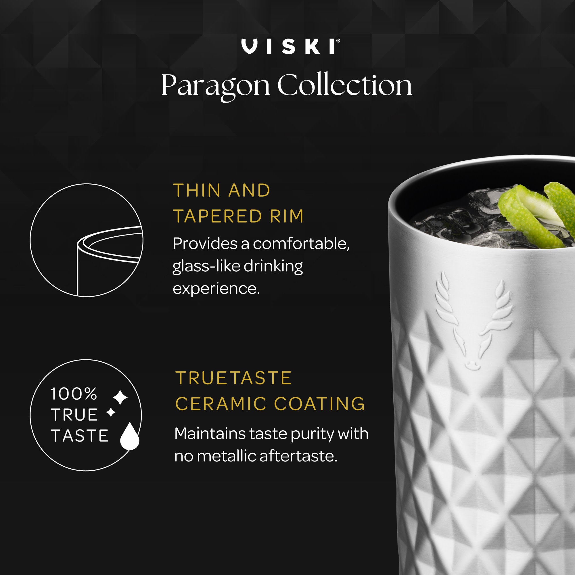 Premium Stainless Steel Highball Tumbler with Lid - 20oz Insulated Travel Mug for Hot & Cold Drinks - Obsidian Black - Perfect for Coffee, Tea, Cocktails & Outdoor Adventures