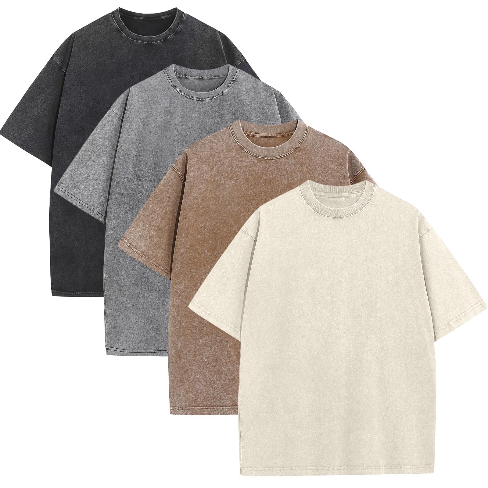 Men's Oversized Acid Wash Vintage T-Shirt - Loose Fit Short Sleeve Streetwear Tee for Casual Wear | Perfect for Urban Fashion, Music Festivals & Everyday Comfort