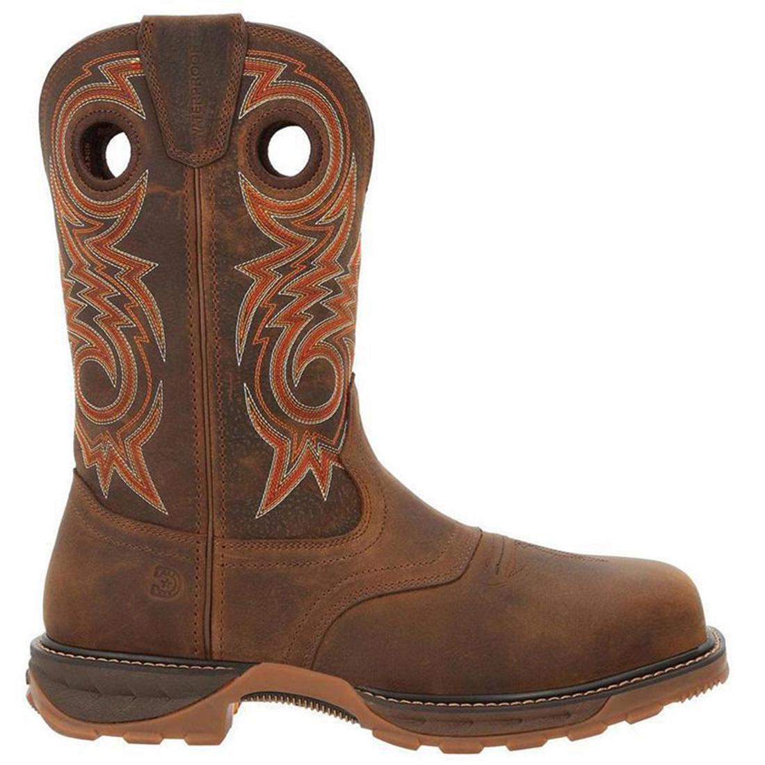 Maverick XP Composite Toe Waterproof Western Work Boots for Men - Brown Leather Safety Shoes for Construction, Ranch & Outdoor Work