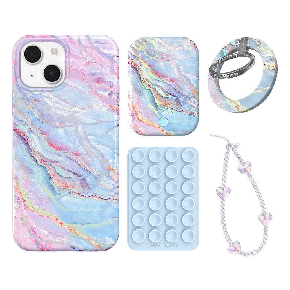 Holo Moonstone iPhone Case with Grip - Stylish & Protective Phone Cover for iPhone 13/14/15 - Perfect for Everyday Use, Travel & Outdoor Activities