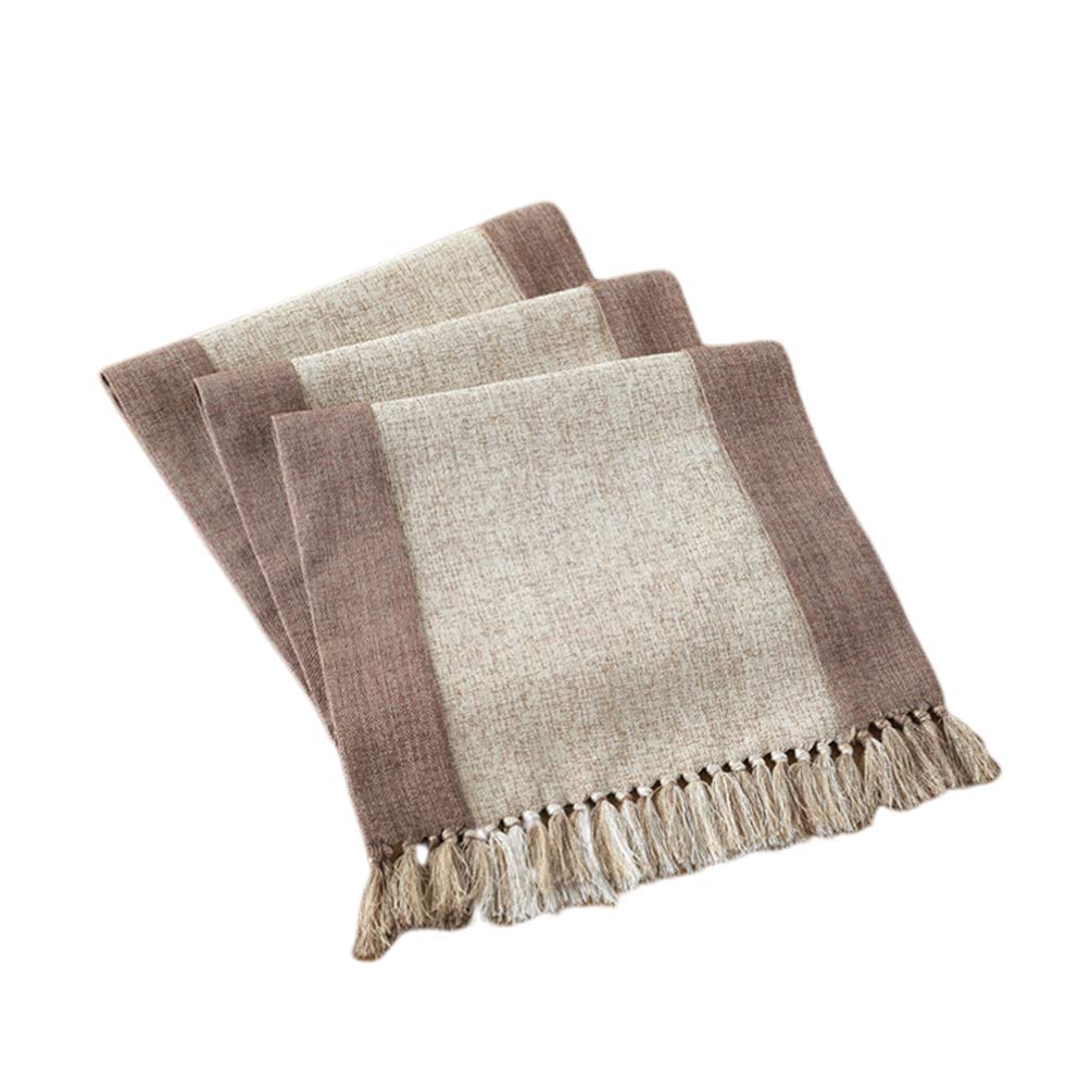 LIOOBO Embroidered Jute Table Runner - Rustic Double Layer Tablecloth for Wedding, Party, Coffee Table & Board Game Decor | Elegant Placemat & Table Cover for Home & Events