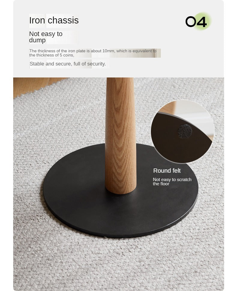 Solid Wood Round Side Table - Oak, Black Walnut, Cherry - Modern End Table for Living Room, Bedroom & Office