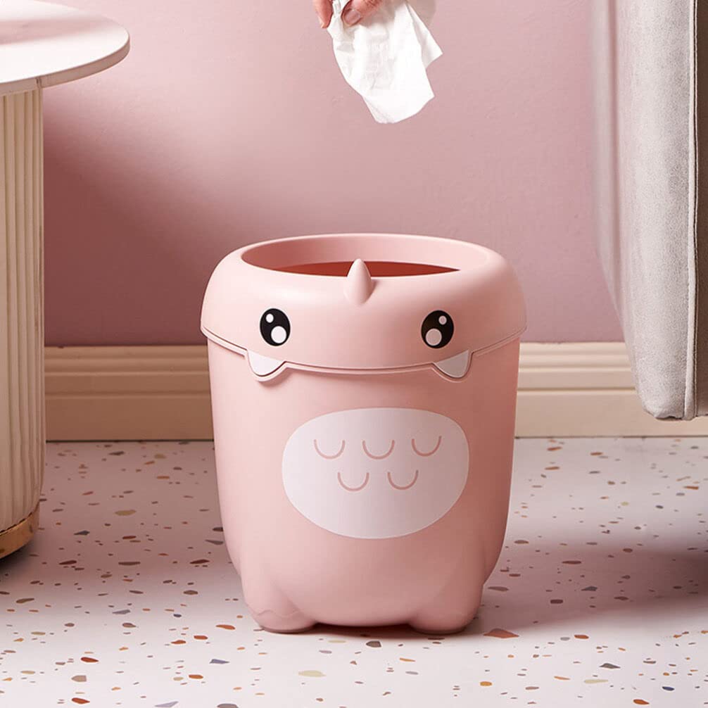 BESPORTBLE Small Trash Can with Lid - Mini Garbage Bin for Makeup Table, Bathroom, Office & Outdoor Use - Decorative Plastic Waste Basket for Home, Kitchen, Pet Waste - Portable Household Trash Container