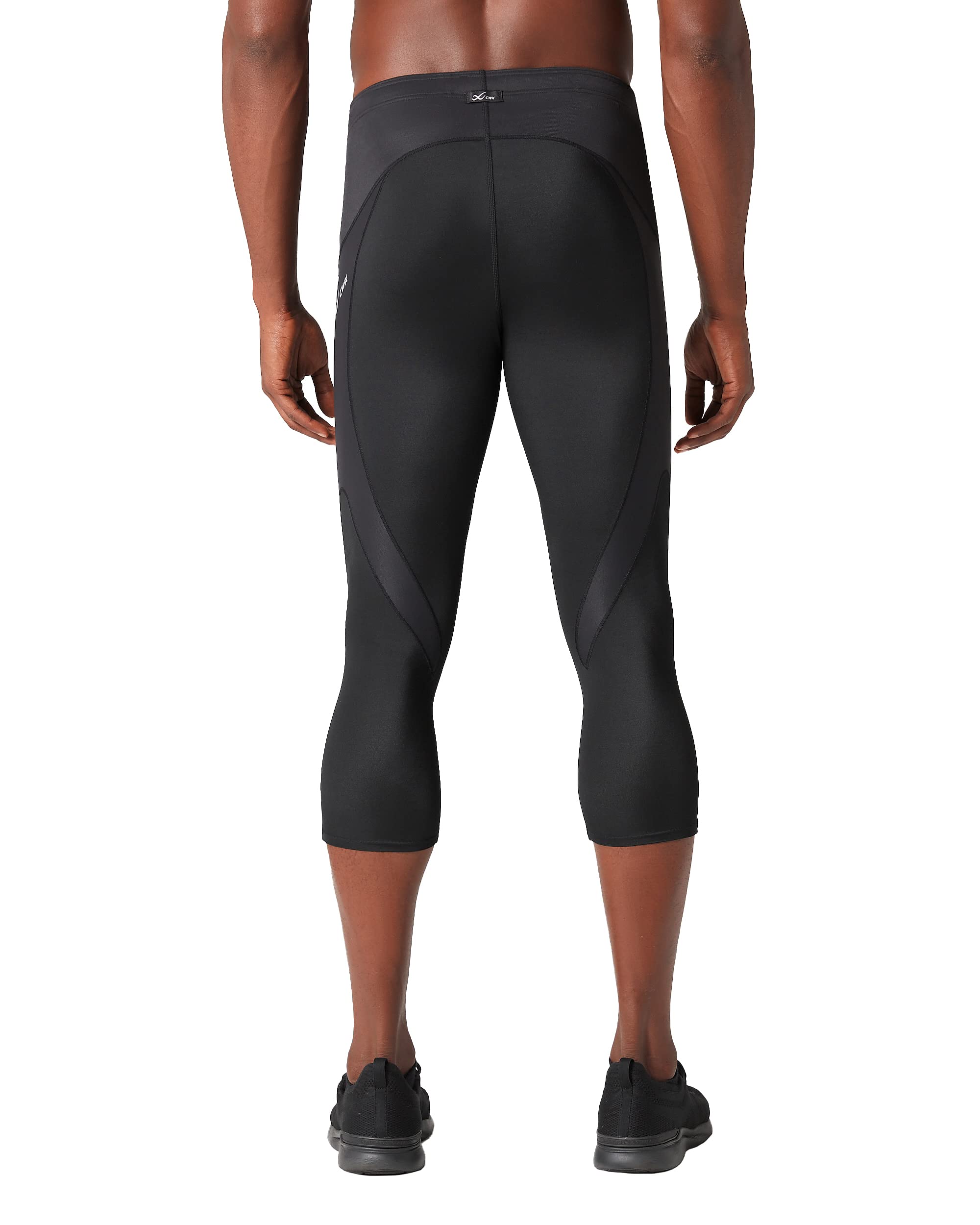 CW-X Men's Stabilyx Joint Support 3/4 Compression Tight - Running & Recovery Capri Pants for Men - Ideal for Marathon Training, Gym Workouts & Post-Exercise Muscle Recovery