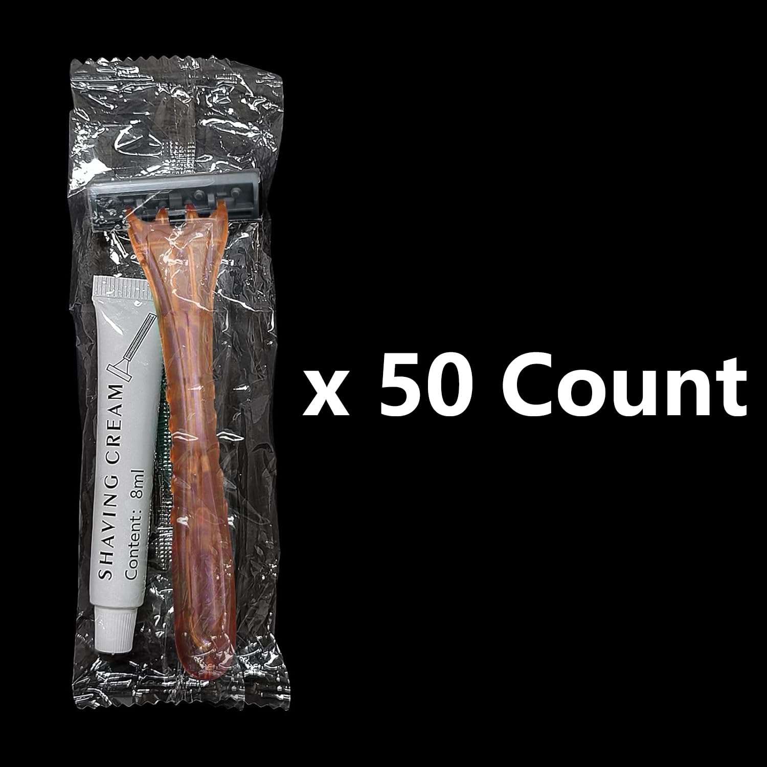 (50 Pack) Kheoxusa 3-Blade Disposable Razors - Individually Wrapped Triple Blade Shavers for Men & Women - Perfect for Travel, Hotels, Airbnb, Gyms, Emergency Kits & Homeless Shelters - Smooth Shaving Anywhere