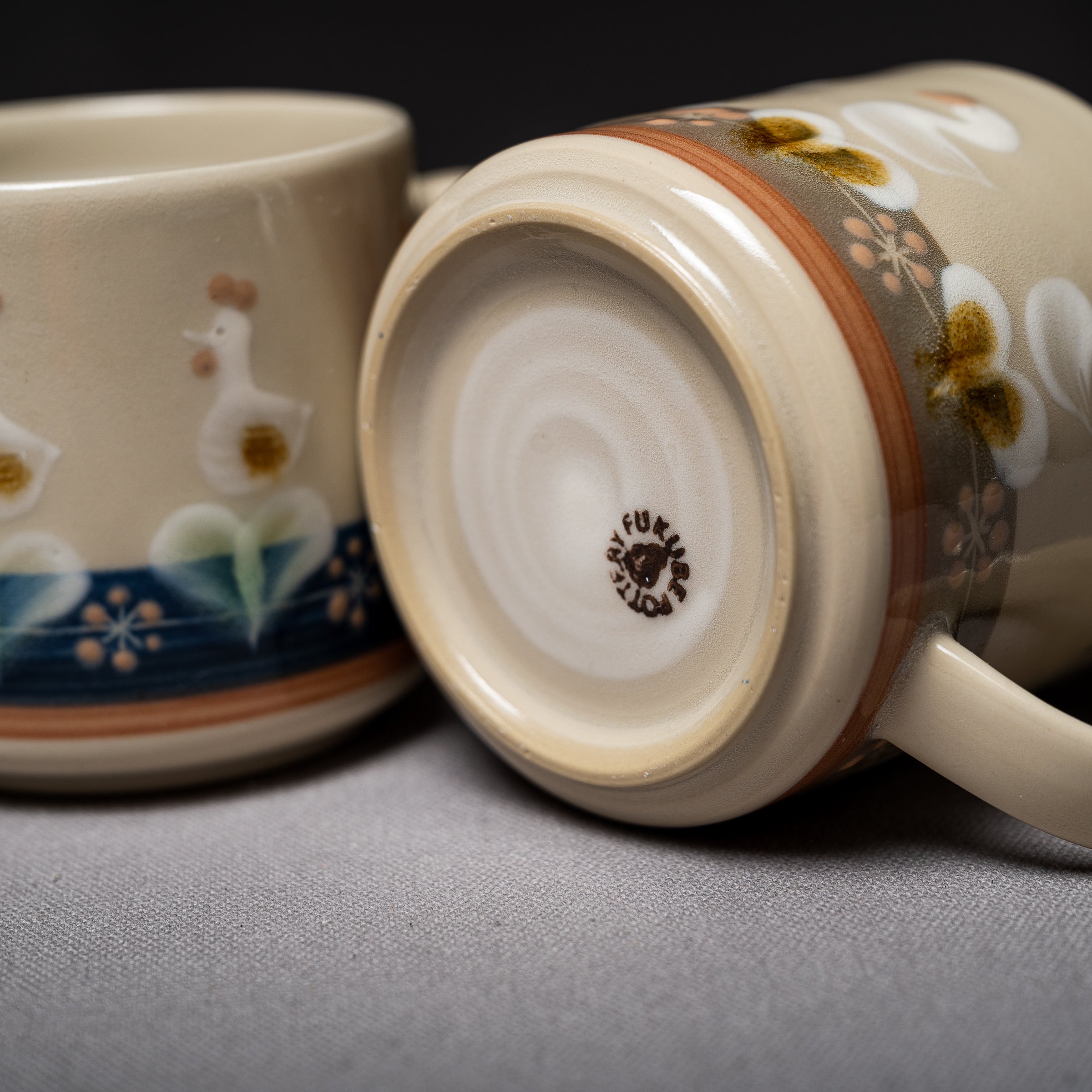 Fukube Pottery Mug - Handmade Duck or Chicken Design Ceramic Cup for Coffee & Tea | Japanese Traditional Craft for Home, Office & Gift Use