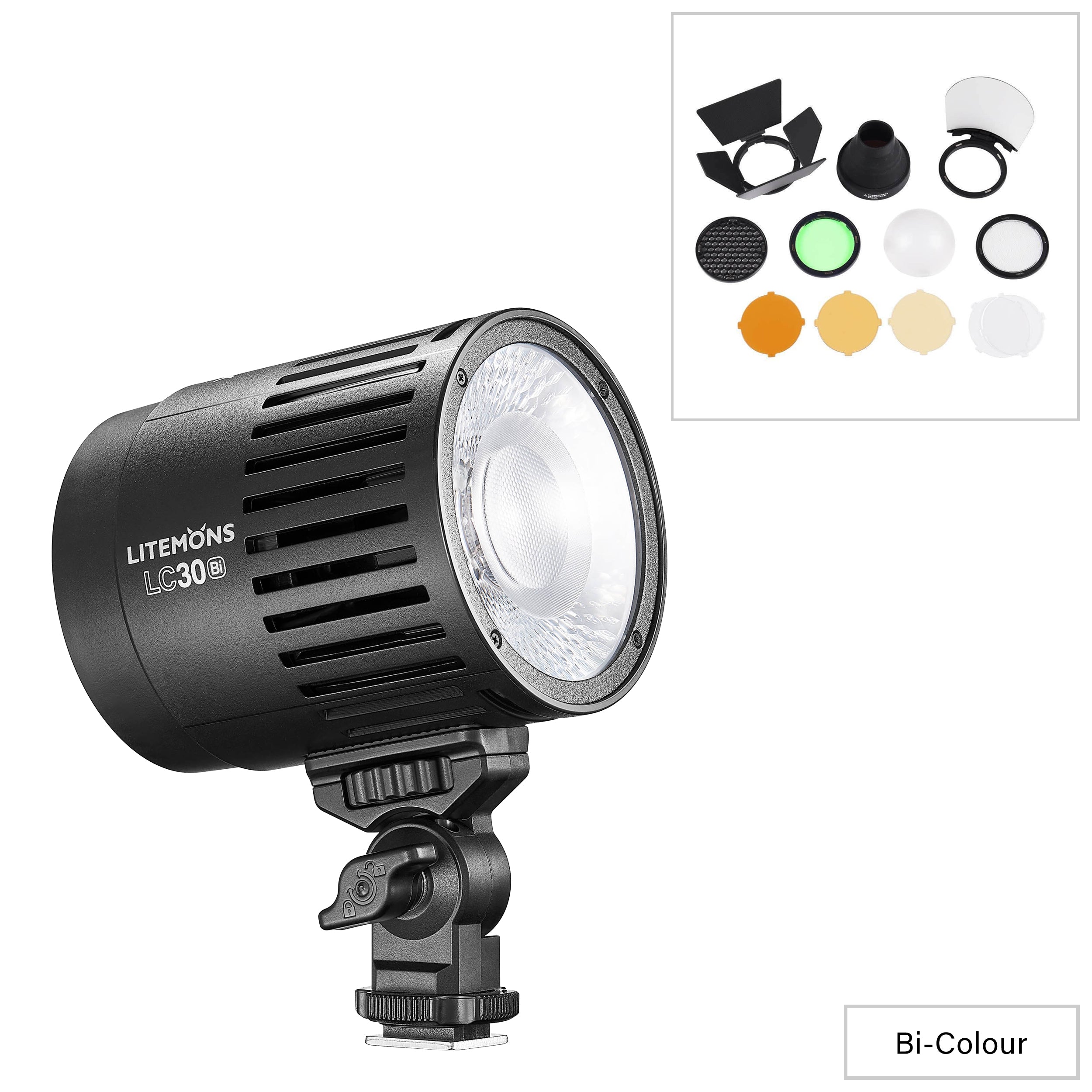 Litemons LC30Bi Professional Bi-Color LED Tabletop Light with Round Head - Perfect for Photography, Videography, and Live Streaming