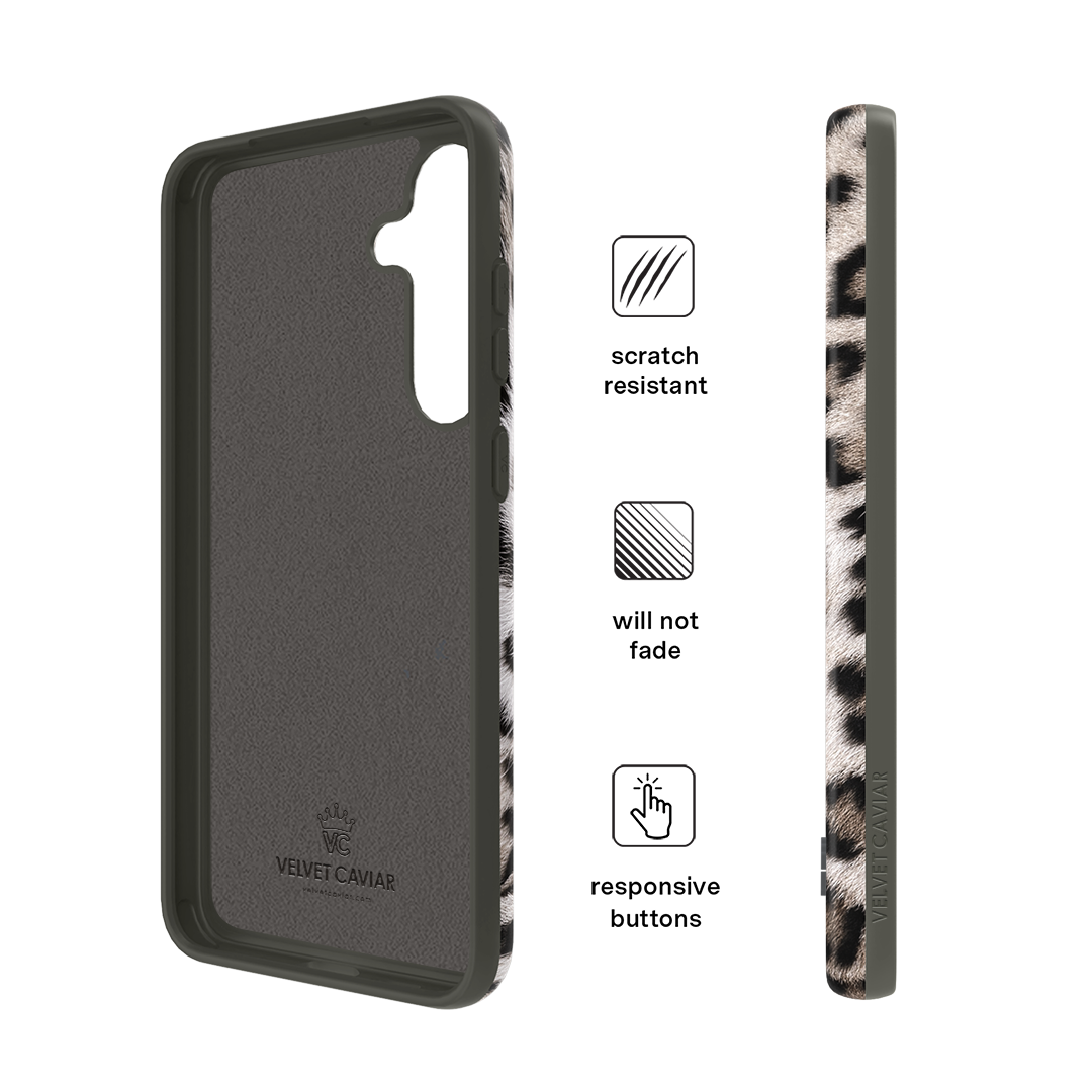 Premium Arctic Leopard Print Samsung Phone Case - Durable Protective Cover for Galaxy S21/S22/S23 Series - Perfect for Outdoor Adventures & Daily Use