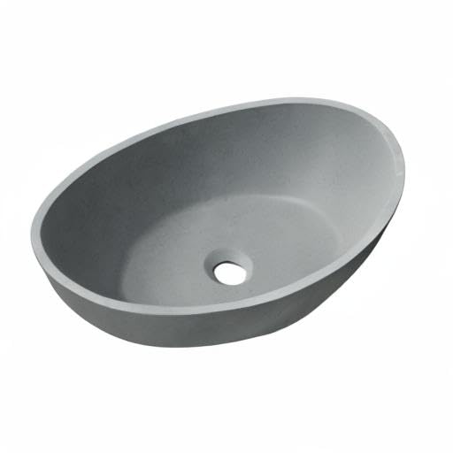 Dolonm Grey Concrete Vessel Bathroom Sink - 21x14 Inch Modern Bowl Shaped Countertop Basin Without Faucet & Drain - Perfect for Contemporary Bathrooms, Powder Rooms & Vanity Makeovers