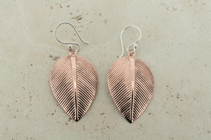 Exquisite Handmade Copper Leaf Earrings for Women - Elegant Boho Jewelry for Parties, Weddings & Everyday Wear