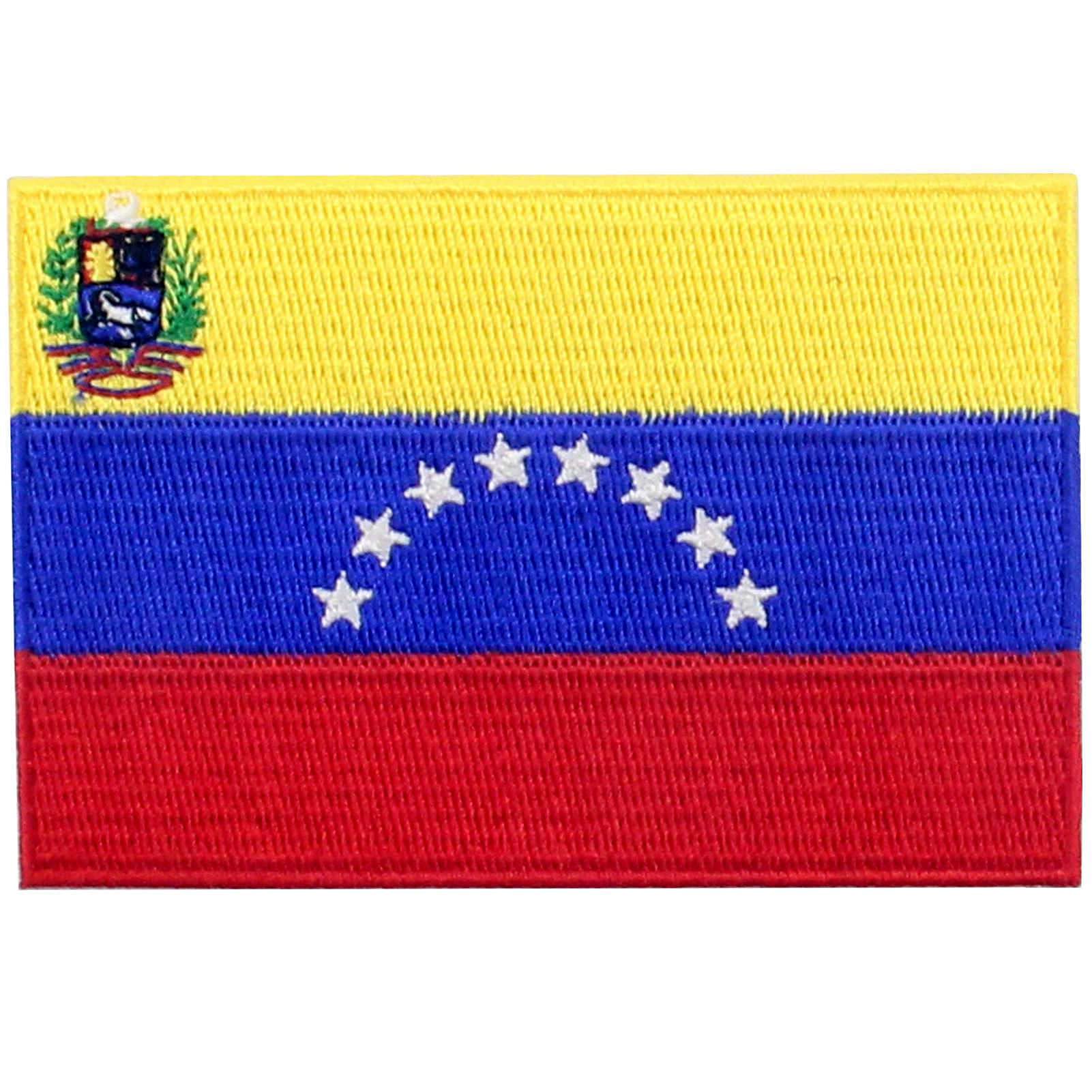 Venezuela Flag Patch - Embroidered Iron On & Sew On Applique - Venezuelan National Emblem for Jackets, Bags & Uniforms - Patriotic DIY Craft Accessory