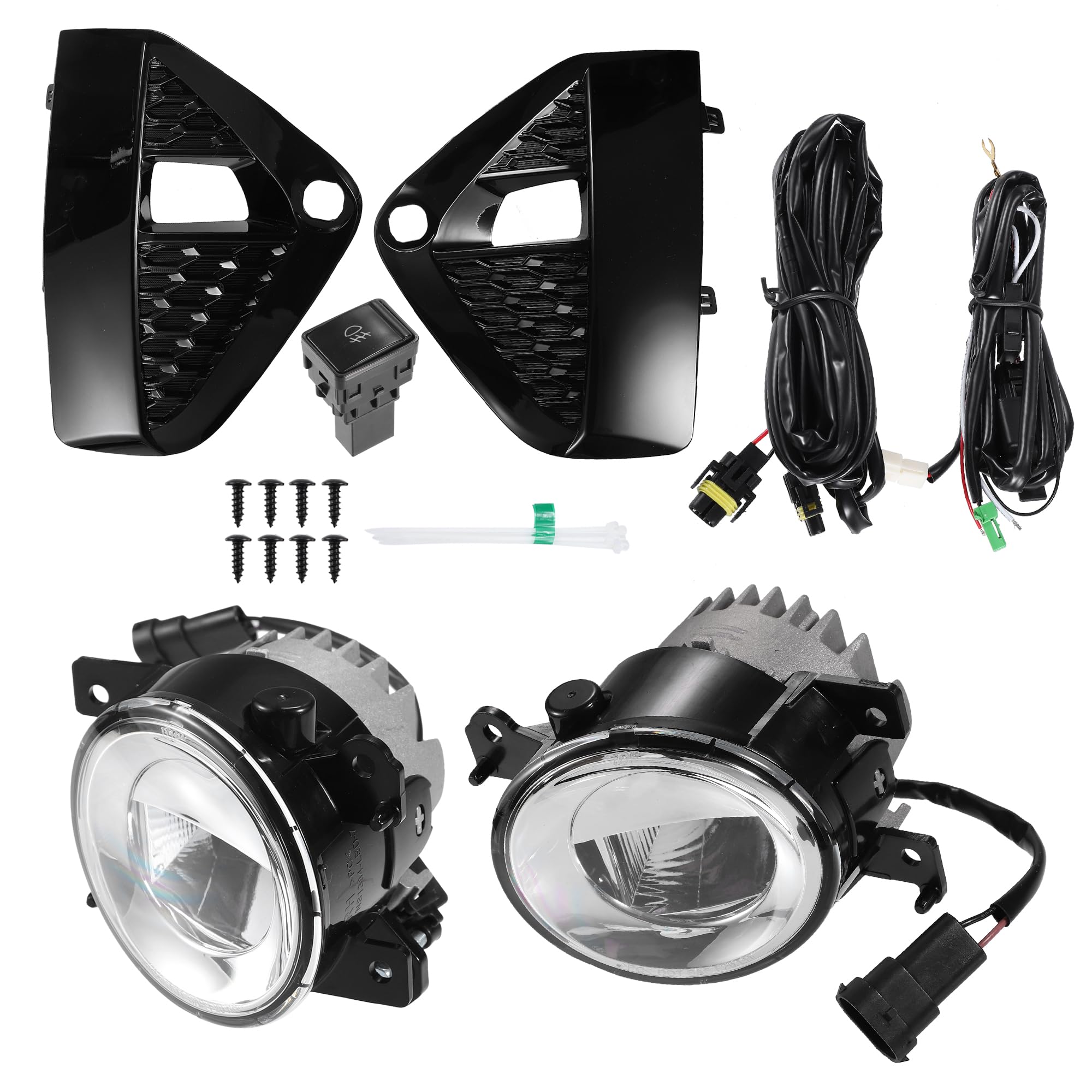 Fog Driving Light Kit with Switch Harness & Bezels - White LED Bumper Lamps for Nissan Murano NS 2019 2020 2021 Models | Off-Road & Night Driving Safety Accessories