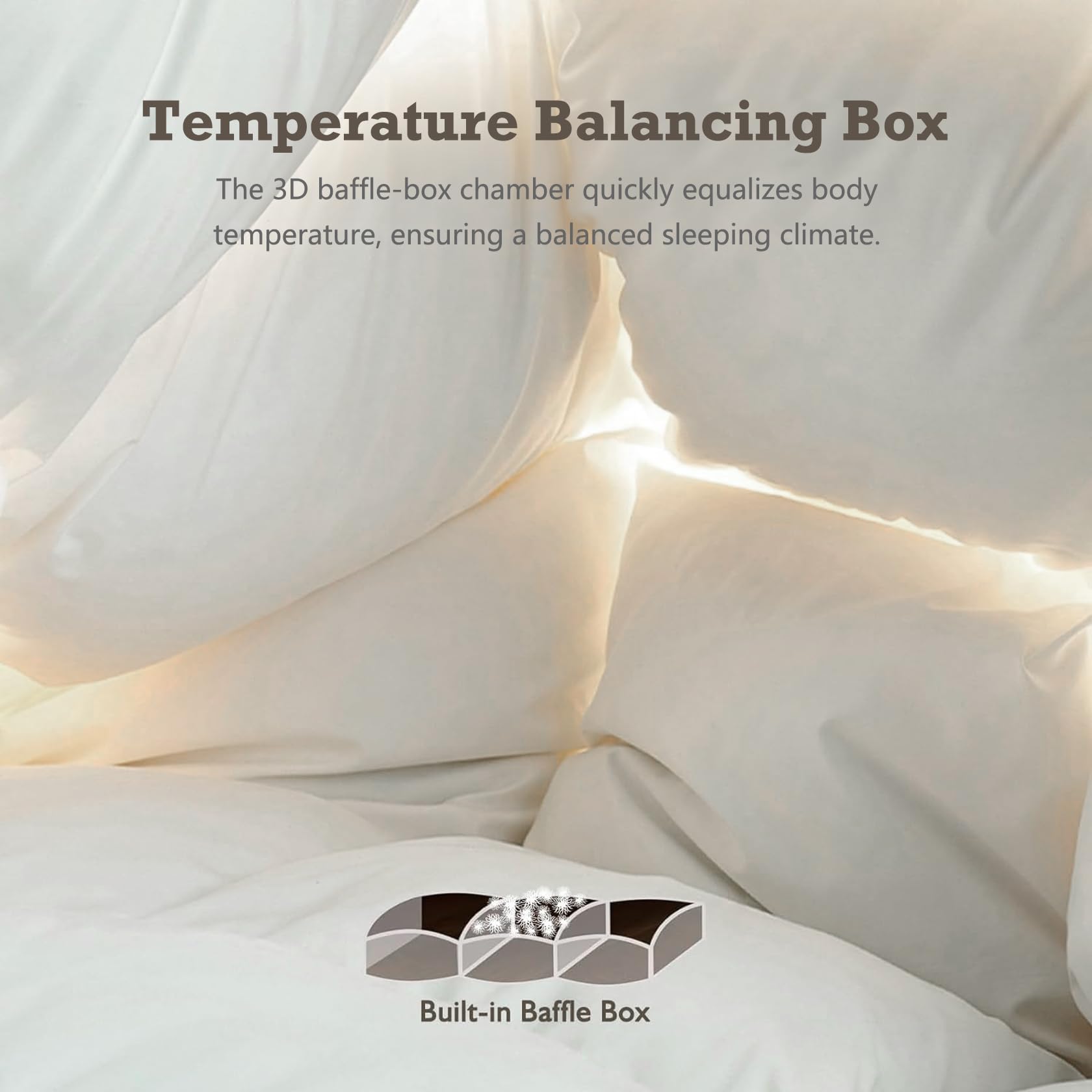 Premium Queen Size Feather Down Comforter - All Seasons Fluffy Duvet Insert with High Fill Power | Ultra-Soft Blend Cover | 90x90 Inches White | Perfect for Cozy Bedroom, Guest Room & Luxury Hotel Style Comfort