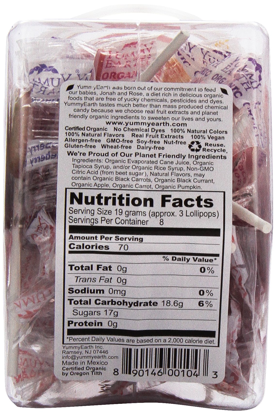 YumEarth Organic Fruit Lollipops - 6oz (170g) Natural Candy, Gluten-Free & Vegan - Perfect for Birthday Parties, Halloween Treats & School Snacks