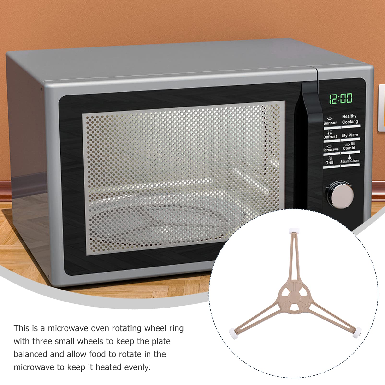 Mobestech 2-Pack Microwave Turntable Stand Replacement - Triple Arm Glass Rotating Roller Plate Tray Accessories for Microwave Oven | Perfect for Heating Food Evenly & Replacing Broken Turntables
