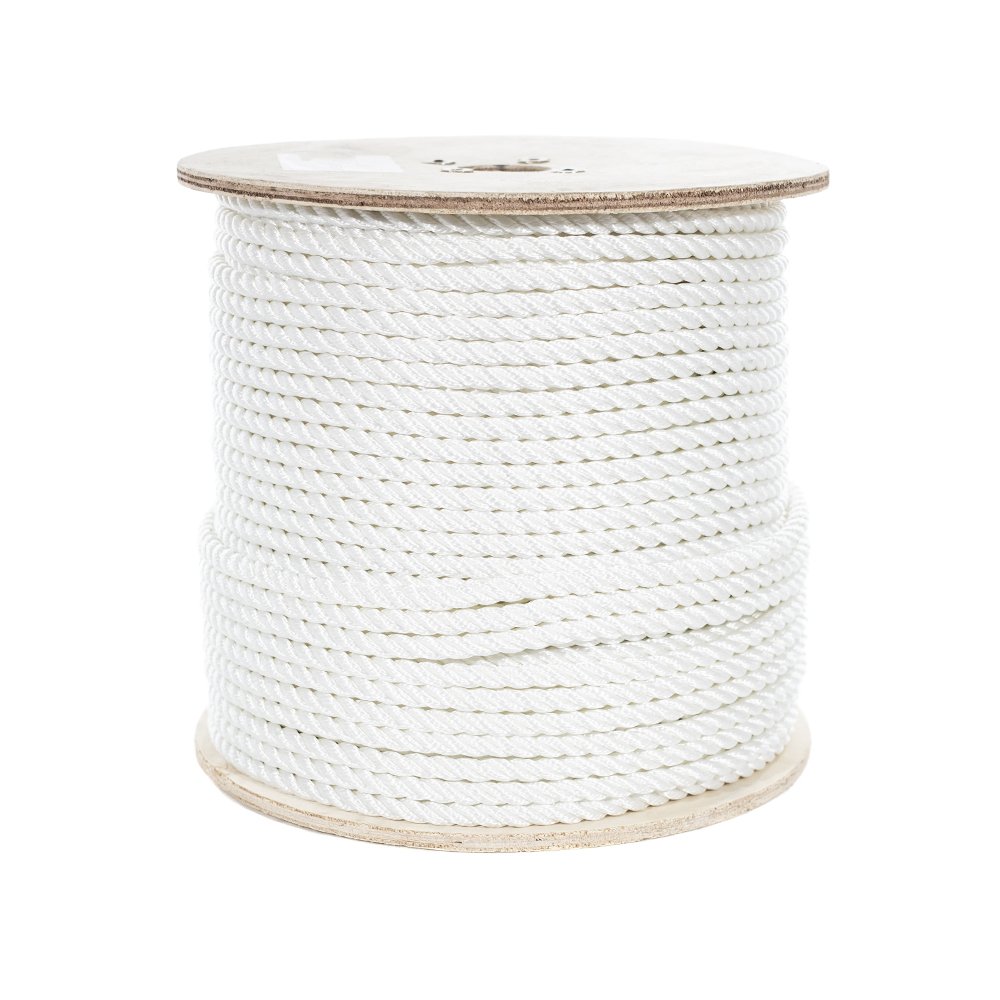 Premium Golberg Twisted Polyester Rope - 1/2 Inch x 300 Feet - White High Strength Low Stretch Rope - Water, Oil & Weather Resistant - Ideal for Rigging, Winching, Truck Tie-Downs, Marine Use & DIY Crafts - Perfect for Boating, Construction & Outdoor Activities