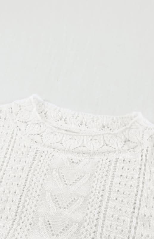 Elegant Cutout Petal Sleeve Sweater for Women - Trendy Knit Pullover for Fall & Winter - Perfect for Office, Date Night & Casual Outings