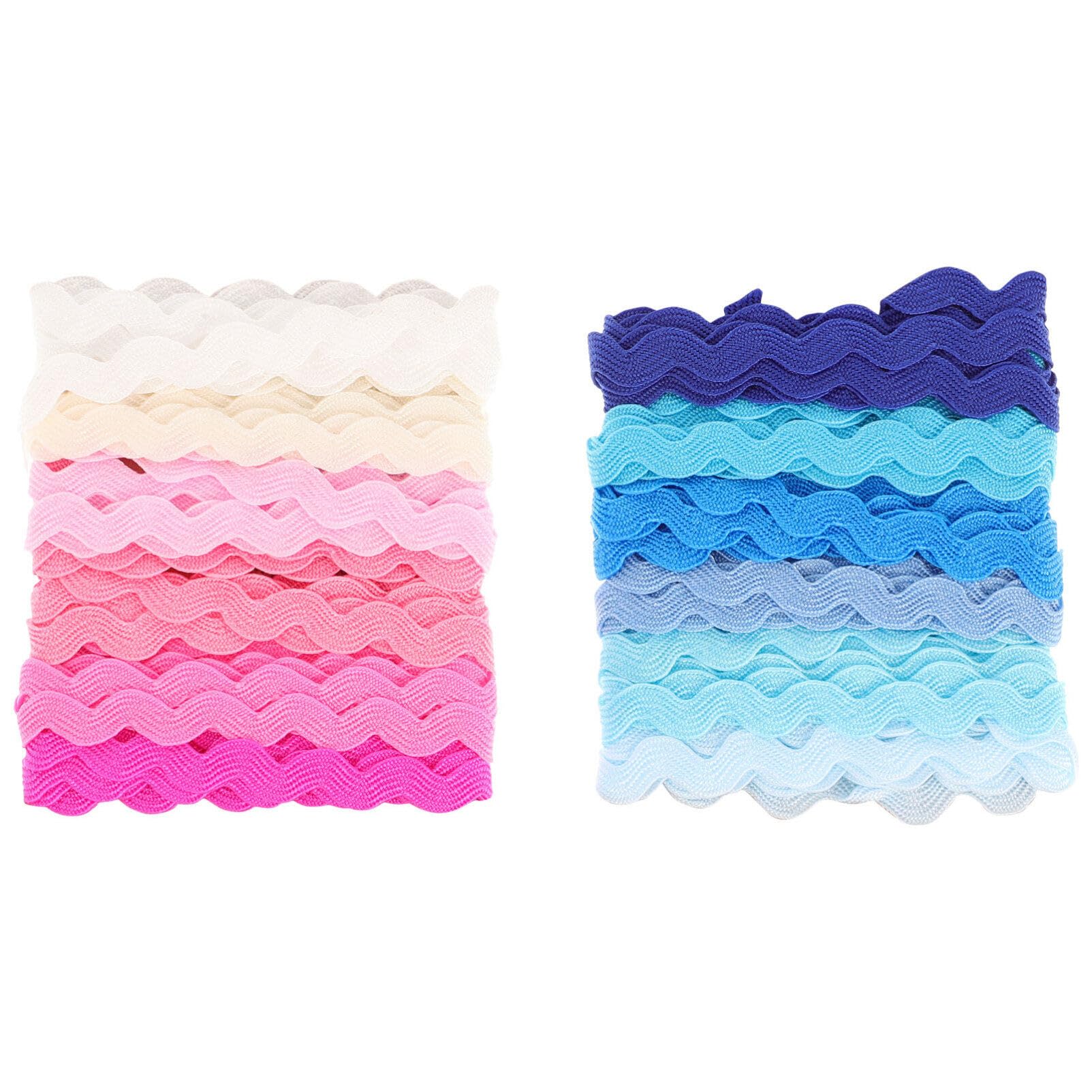 KESYOO 2-Pack Woven Ribbon Tape for Bow Making, Rick Rack Edging, and Sewing Crafts - Decorative Wave Trim Ribbon for DIY Projects, Baby Clothes, and Home Décor