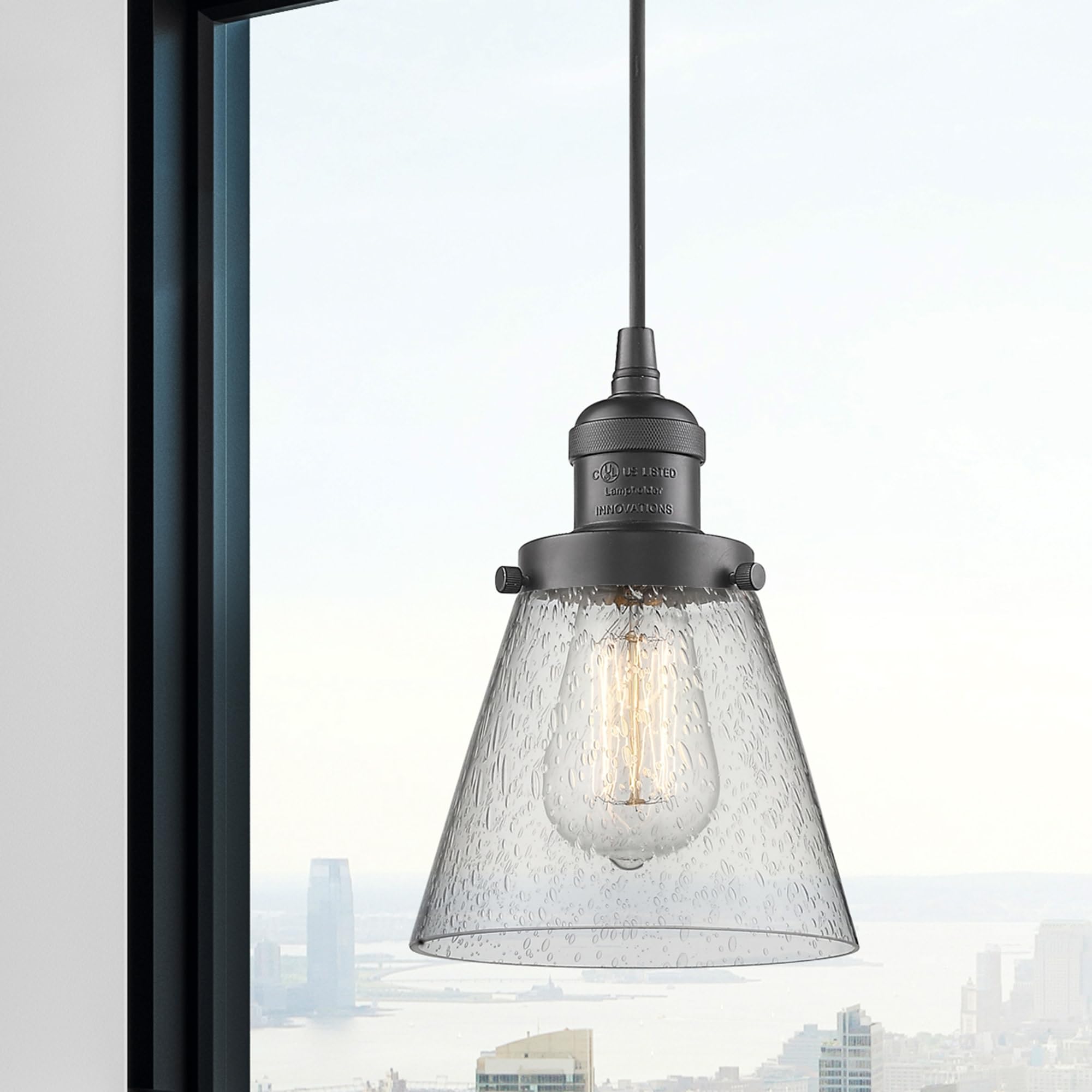 Innovations 201C-BB-G64 1 Light Mini Pendant Light Fixture - Brushed Brass Finish - Modern Ceiling Lighting for Kitchen Island, Dining Room & Bedroom Decor
