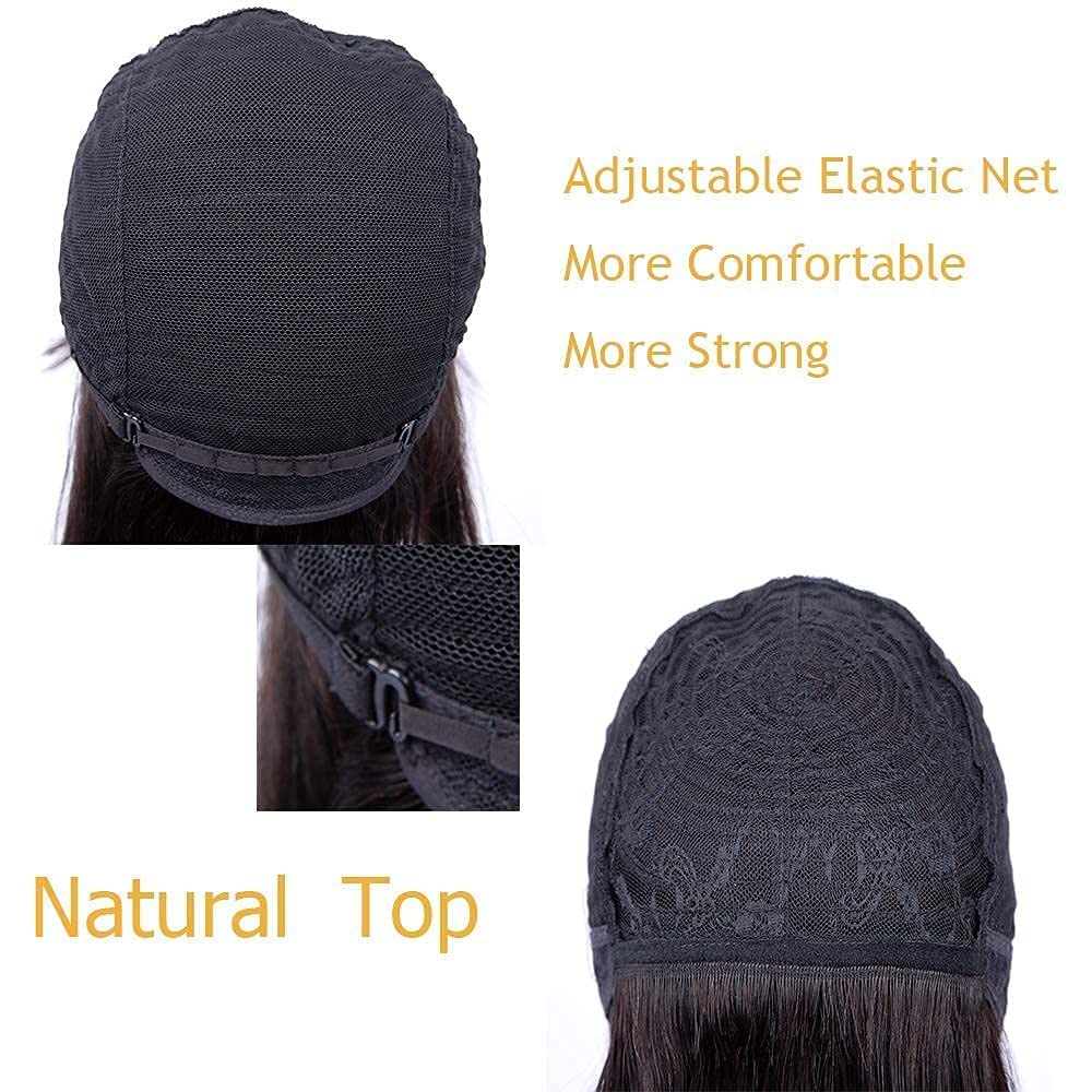 VSAKSH Short Bob Wigs for Women - Brown Ombre Blonde Synthetic Straight Hair with Matte Finish & Middle Part | Perfect for Cosplay, Daily Wear & Fashion Styling