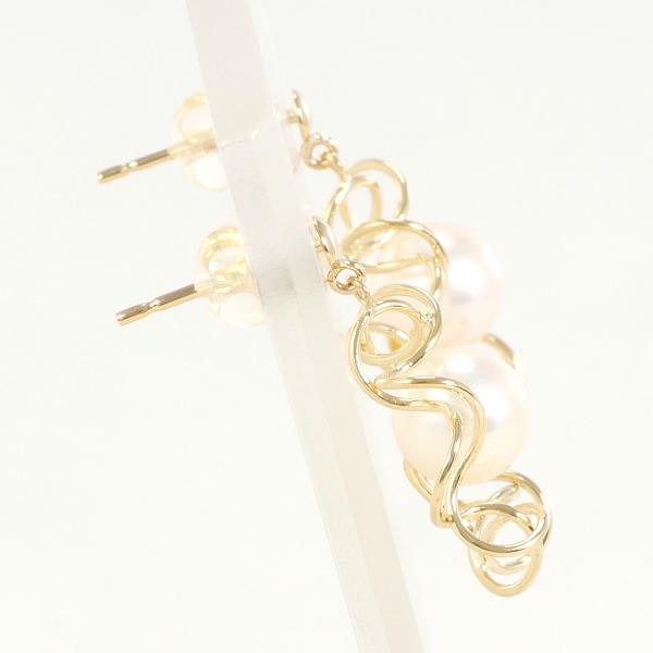 18K Yellow Gold Pearl Earrings - Elegant Dangle Earrings for Women, Real Freshwater Pearls, Hypoallergenic Jewelry Gift - Perfect for Weddings, Parties & Special Occasions