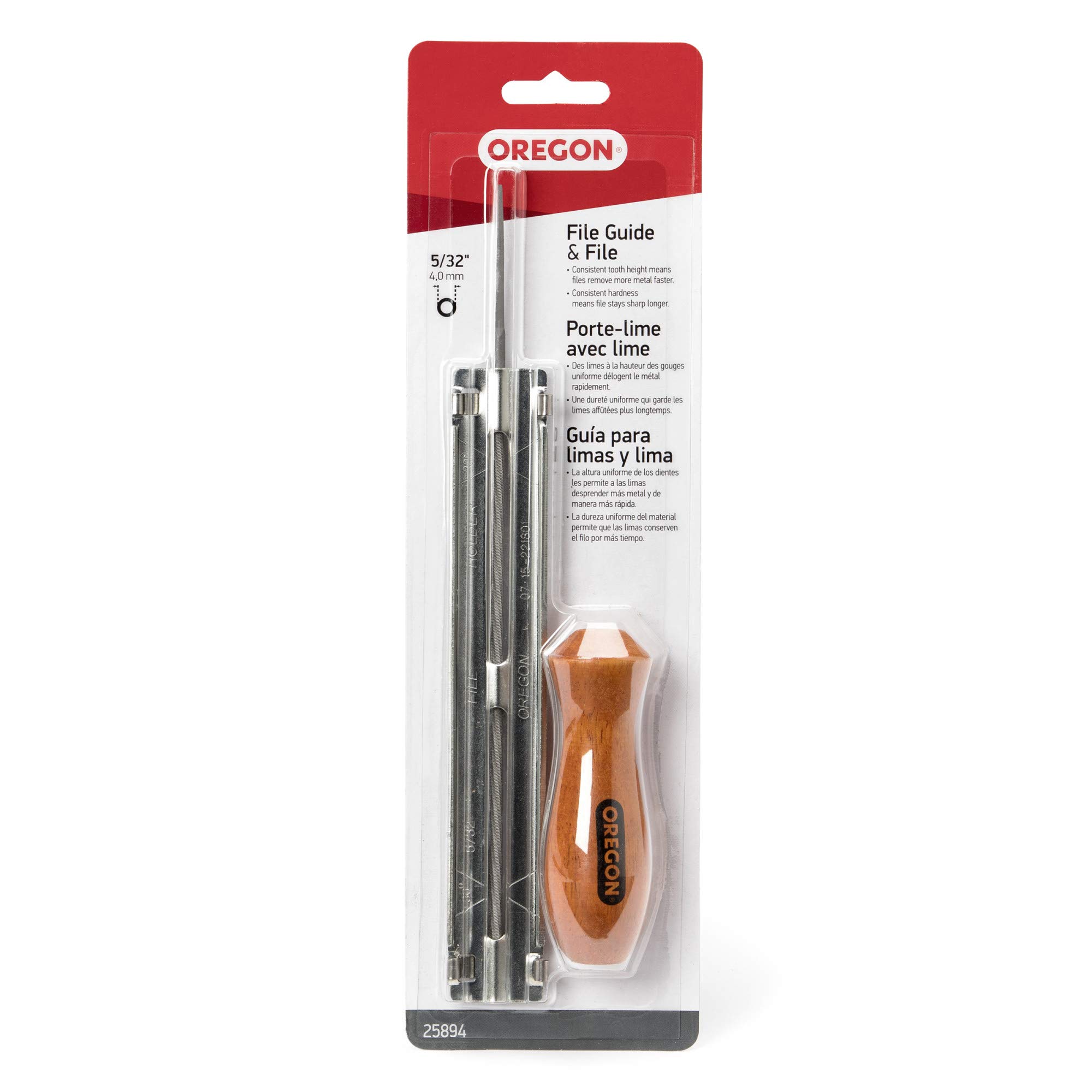 Oregon 25894 5/32-Inch Chainsaw File Guide with File - Professional Chainsaw Sharpening Tool for Wood Cutting & Forestry Work