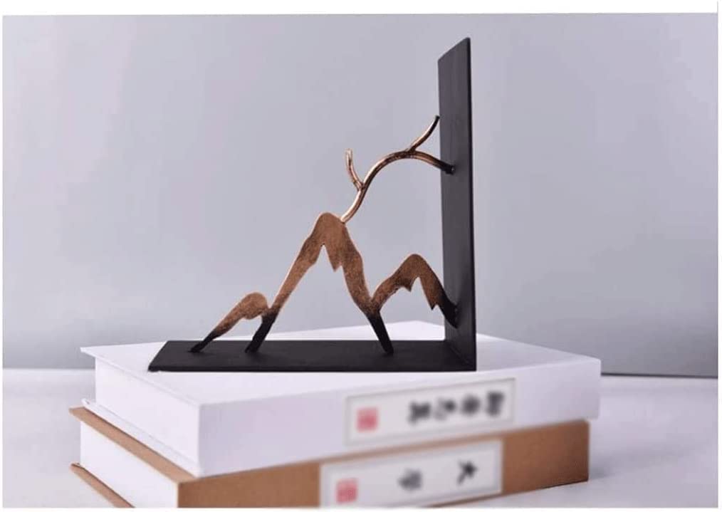 Decorative Metal Book Ends for Office & Home - Heavy Duty Bookends for Shelves, Desks & Bookcases - Unique Book Stoppers & Organizers for Books, Albums & Office Supplies
