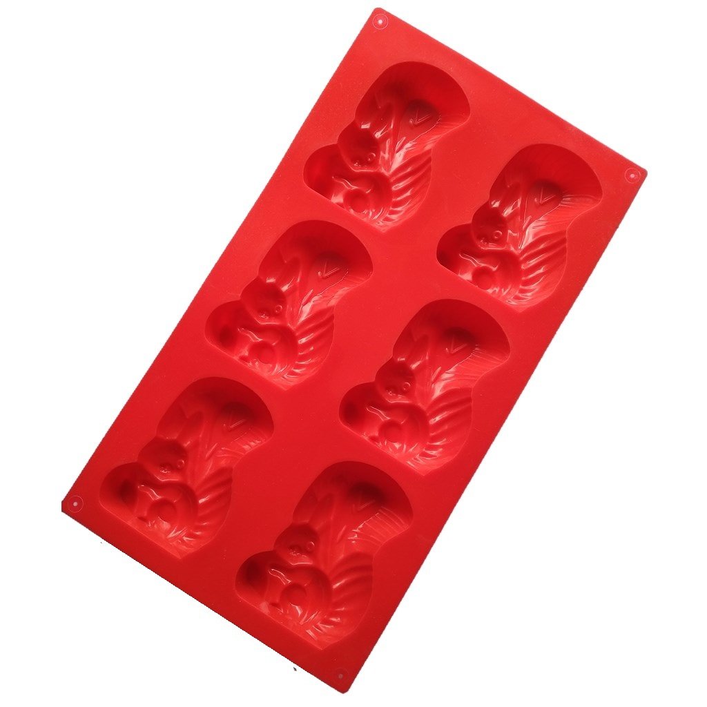 Allforhome 6-Cavity Squirrel Silicone Baking Mold - Non-Stick Cake Pan, Muffin Cups, Soap & Chocolate Mold for DIY Desserts, Perfect for Birthday Parties & Holiday Baking