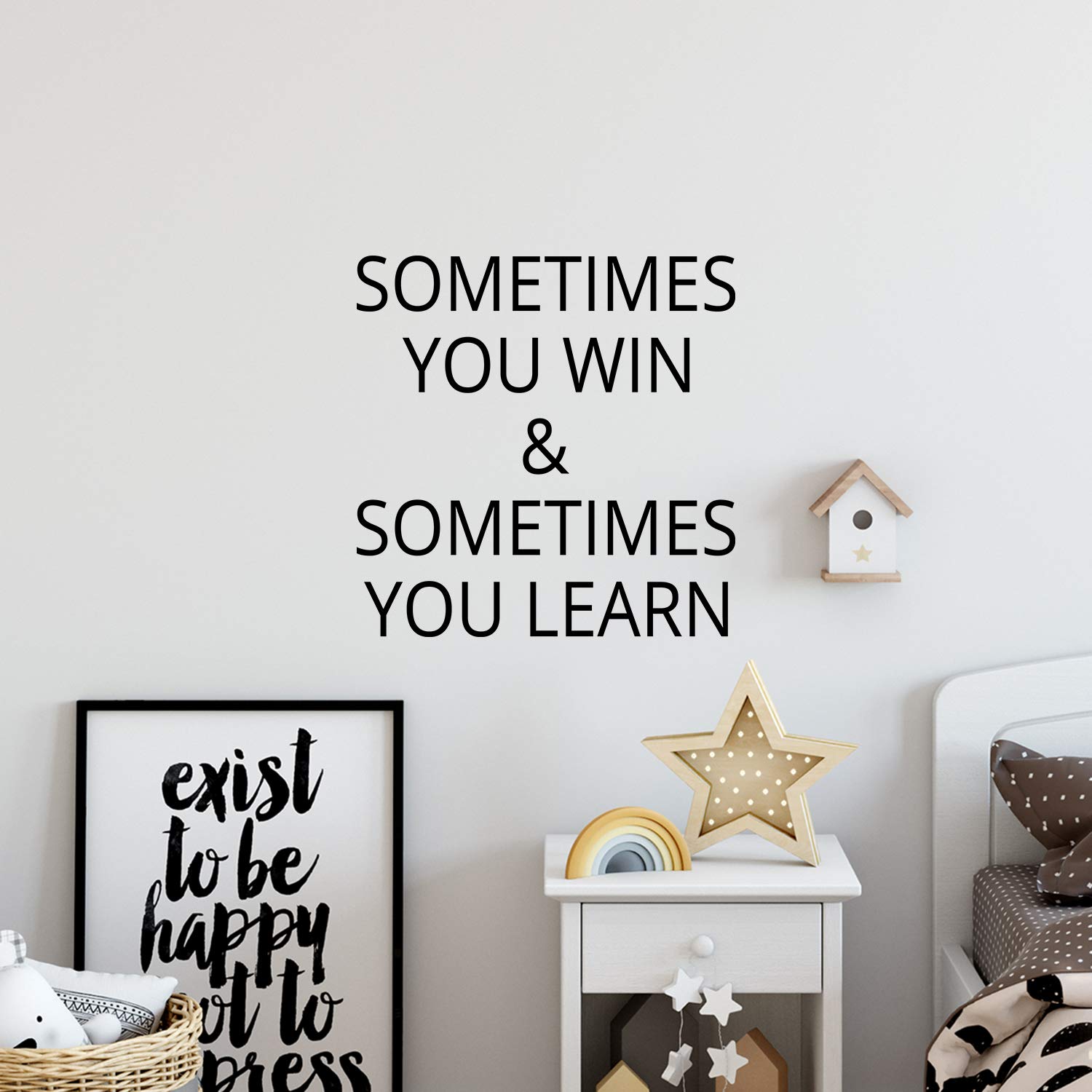 Sometimes You Win and Sometimes You Learn Vinyl Wall Decal - Inspirational Quote Sticker for Office, Classroom & Gym Decor - Motivational Wall Art for Home, School & Work Spaces