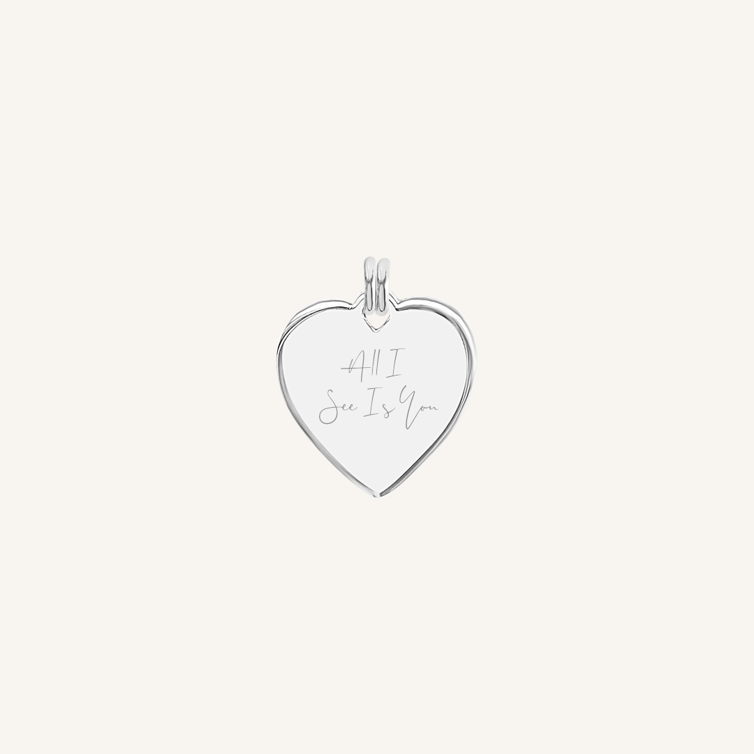 Etch Behold Heart Charm Necklace - Jessica Urlichs Inspired Jewelry for Women - Perfect for Valentine's Day Gifts, Anniversary Presents & Romantic Occasions